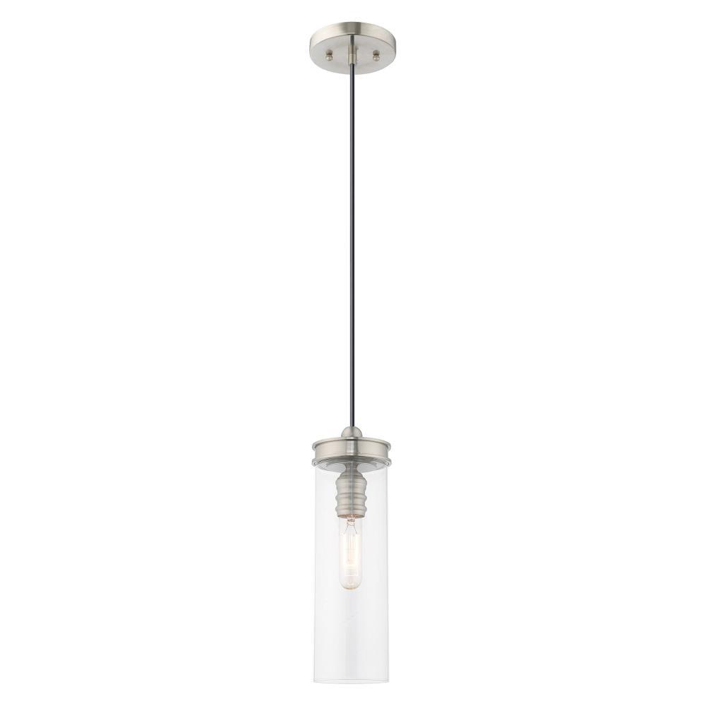 Livex Lighting Art Glass 1 - Light Pendant in  Brushed Nickel