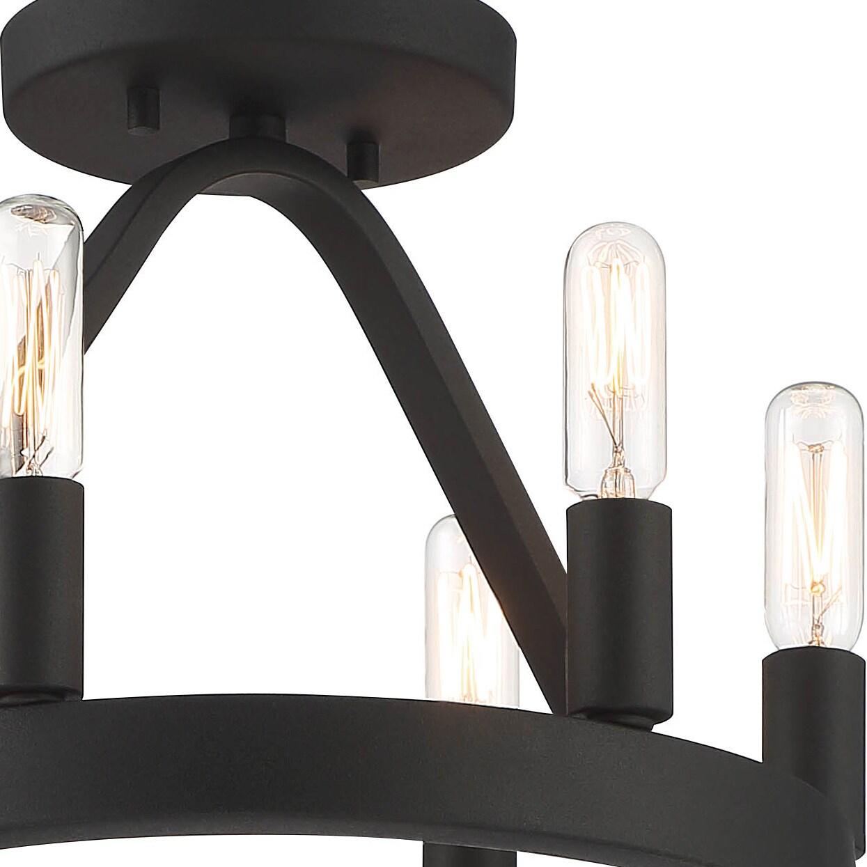 Designers Fountain Carousel 6 Light Black Semi Flush Mount Ceiling Light, D254C-SF-BK
