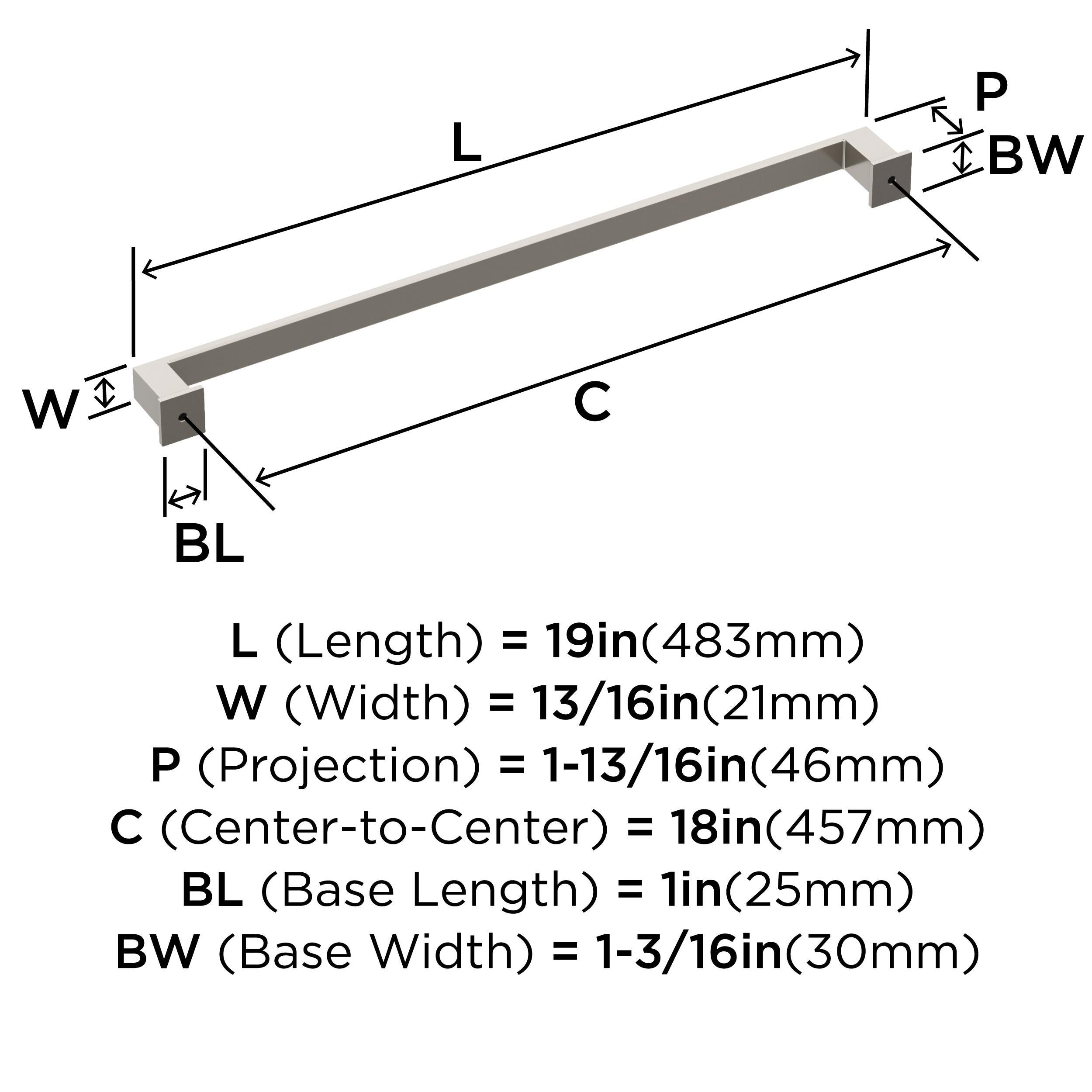 Amerock Appoint 18 inch (457mm) Center-to-Center Satin Nickel Appliance Pull