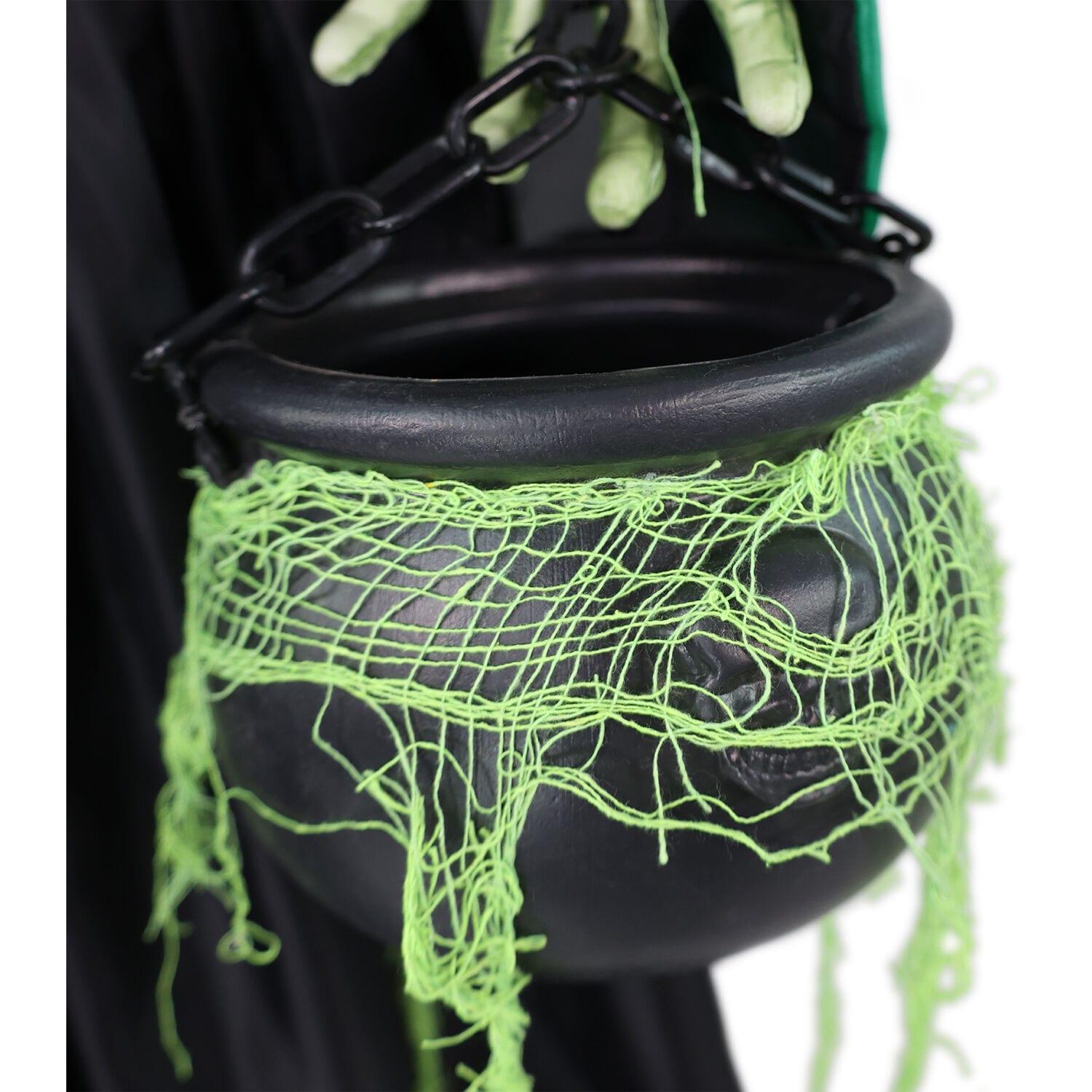 Haunted Hill Farm Lifesize Witch Prop with Lights and Sound, Indoor/Covered Outdoor Halloween Decoration