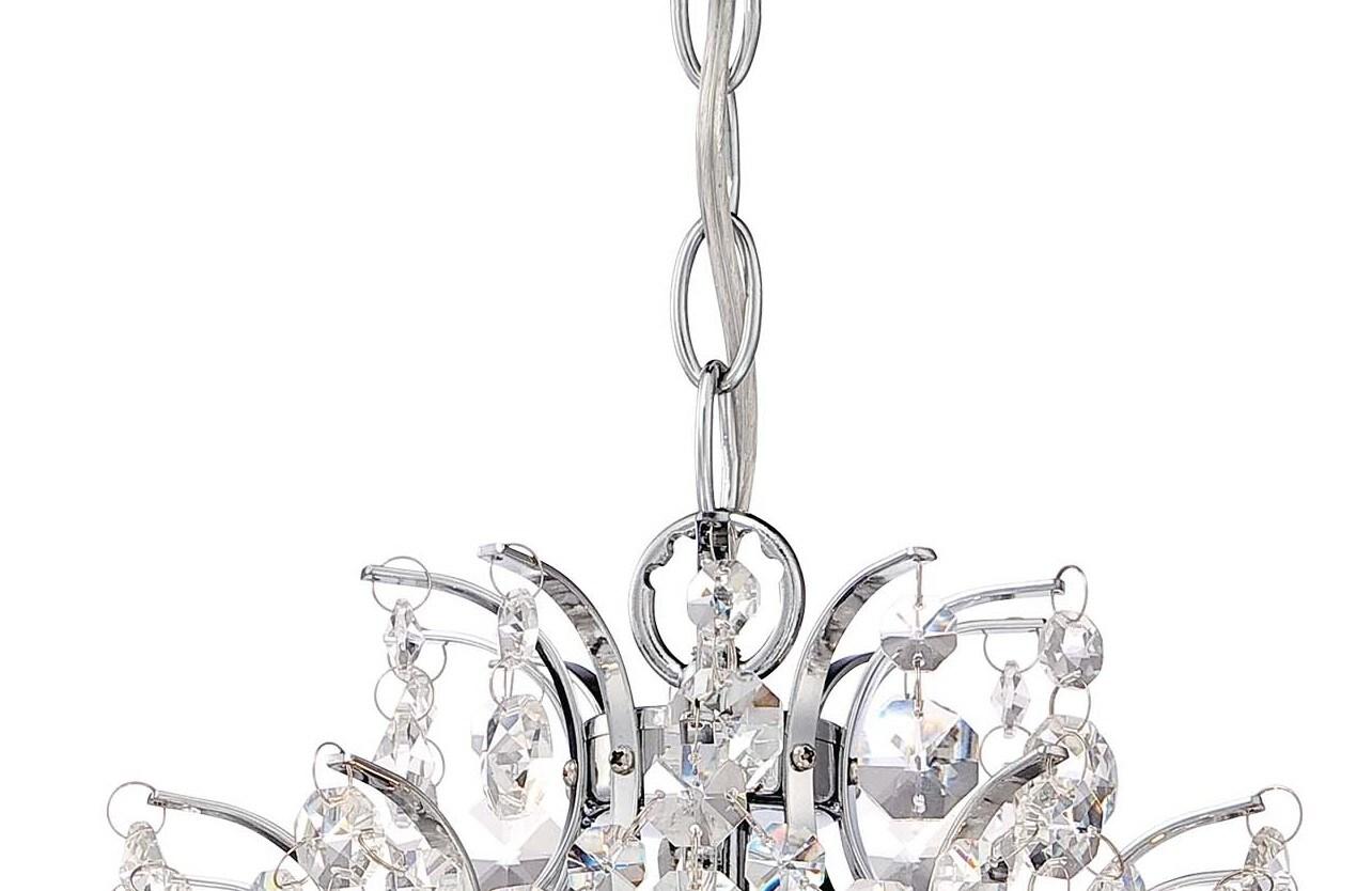 Elegant Chrome Mini Chandelier with Crystal Accents, 3-Light