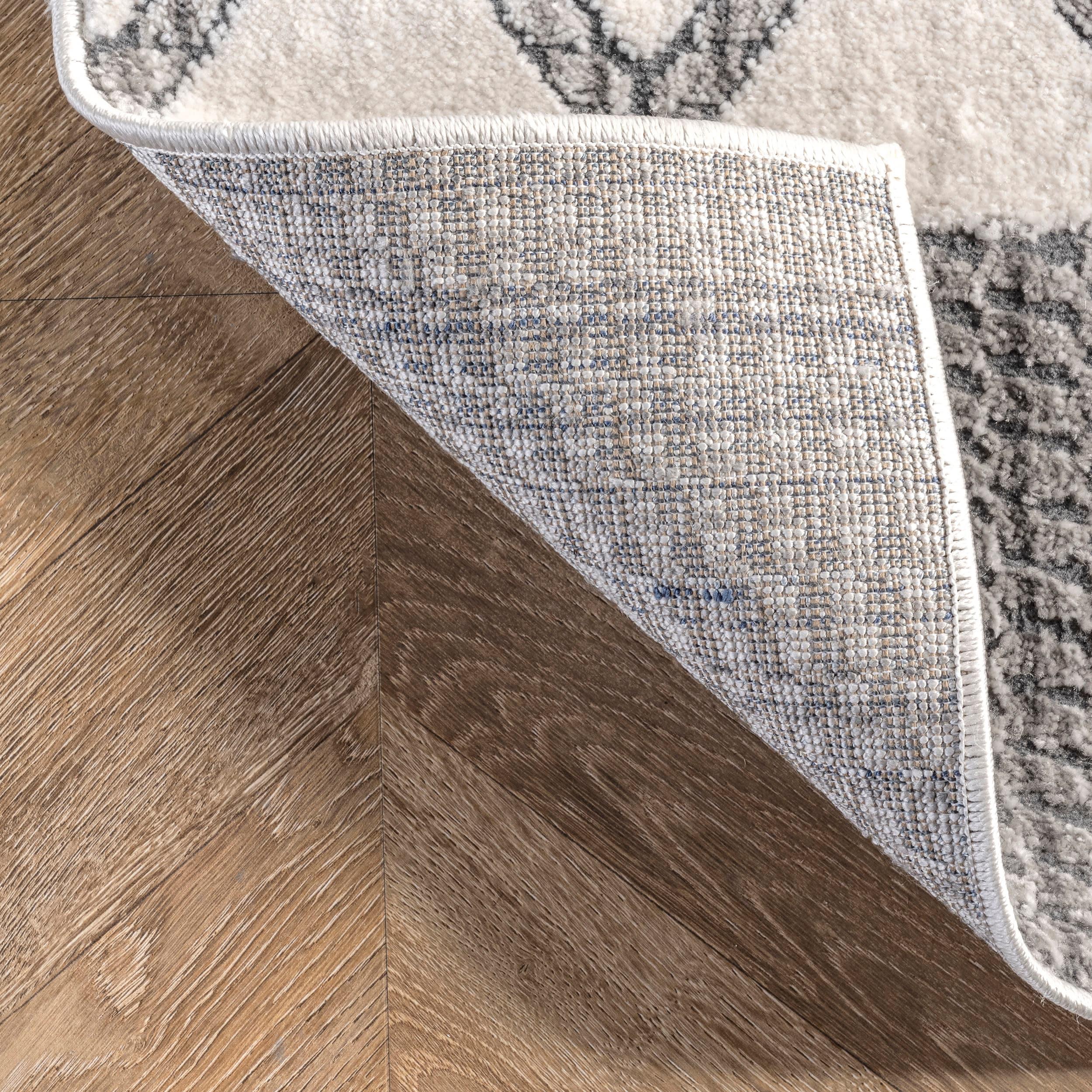 Easy Care Gray Synthetic Rectangular Area Rug