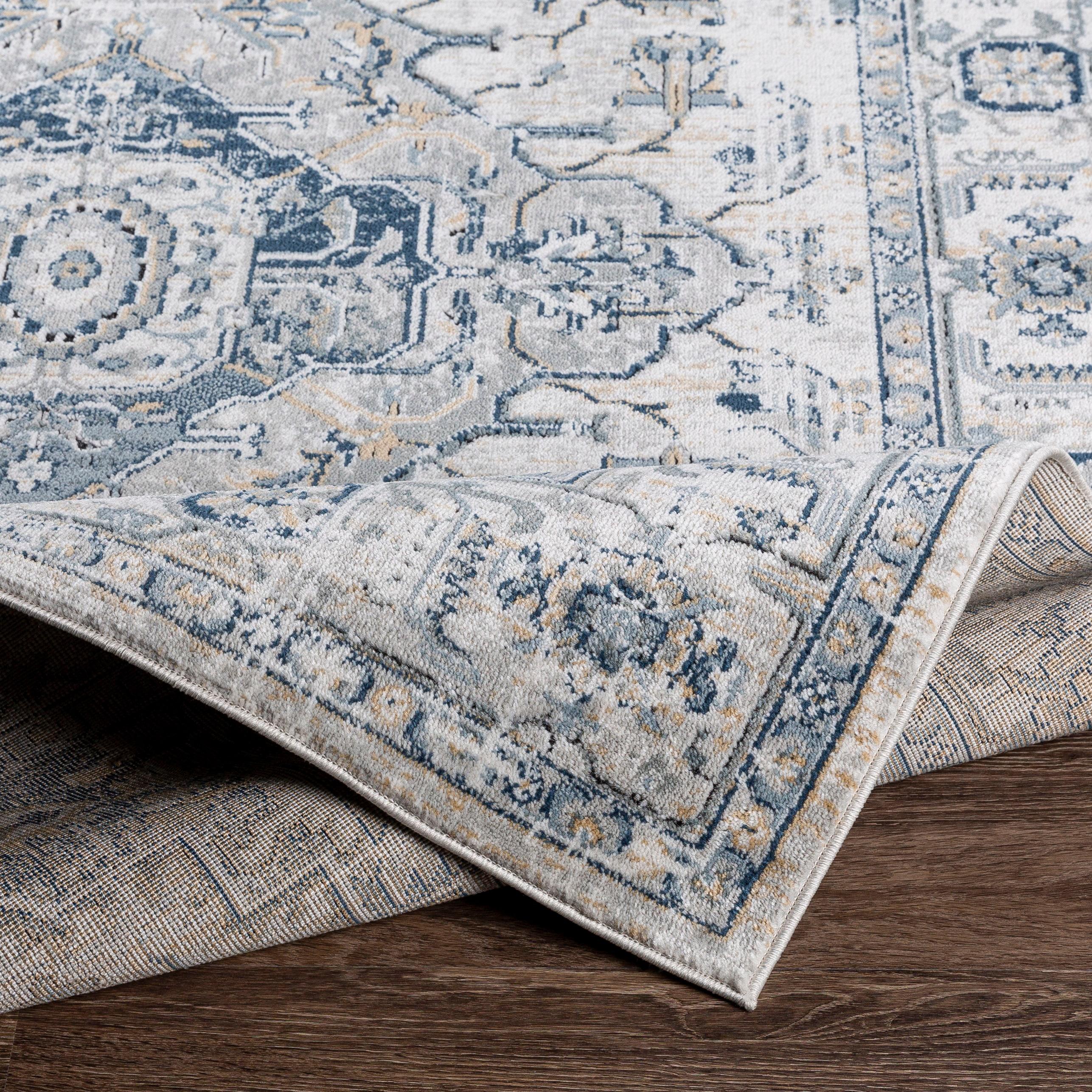 Modern Gray Rectangular Synthetic Rug 7'10" x 10'