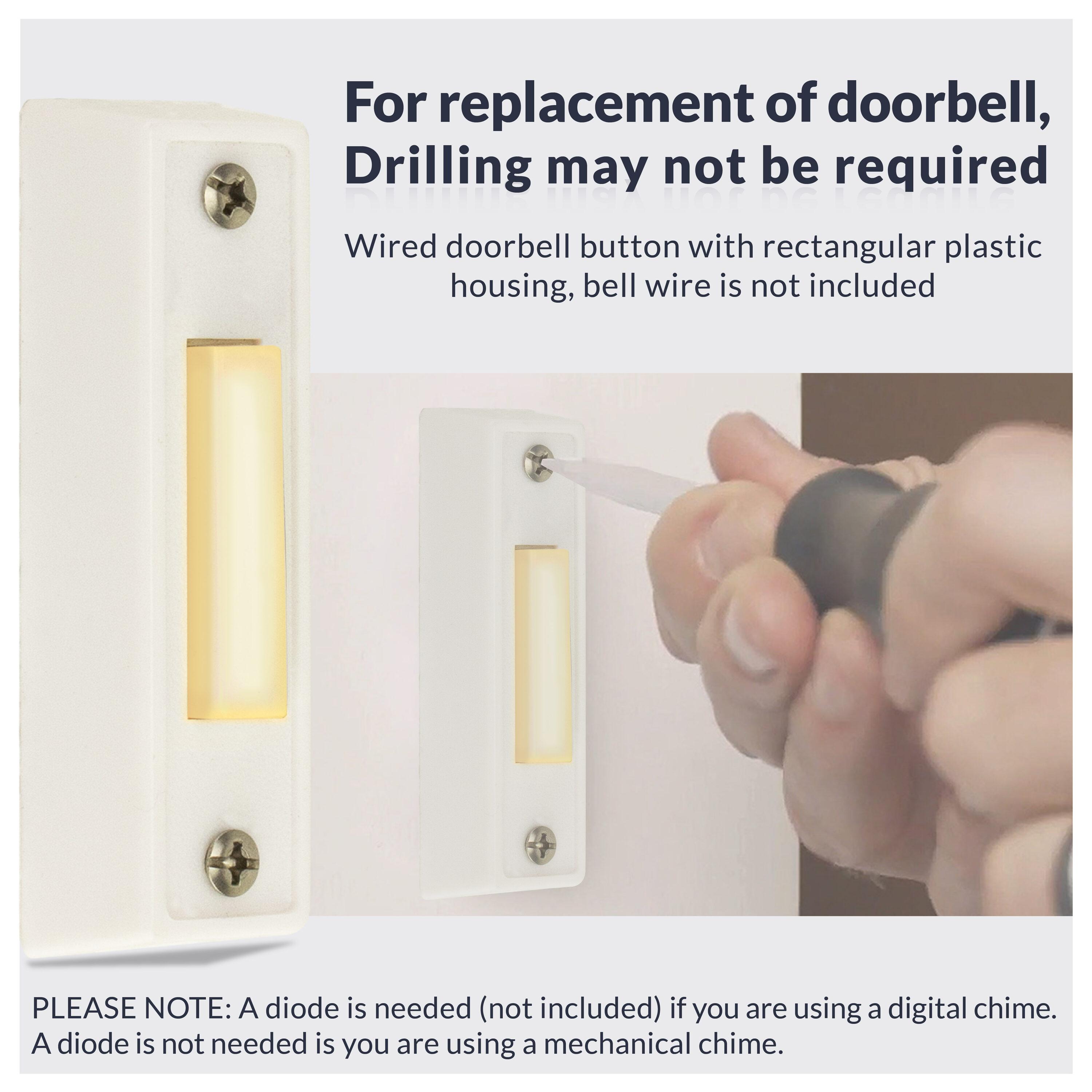 Newhouse Hardware White Doorbell replacement button