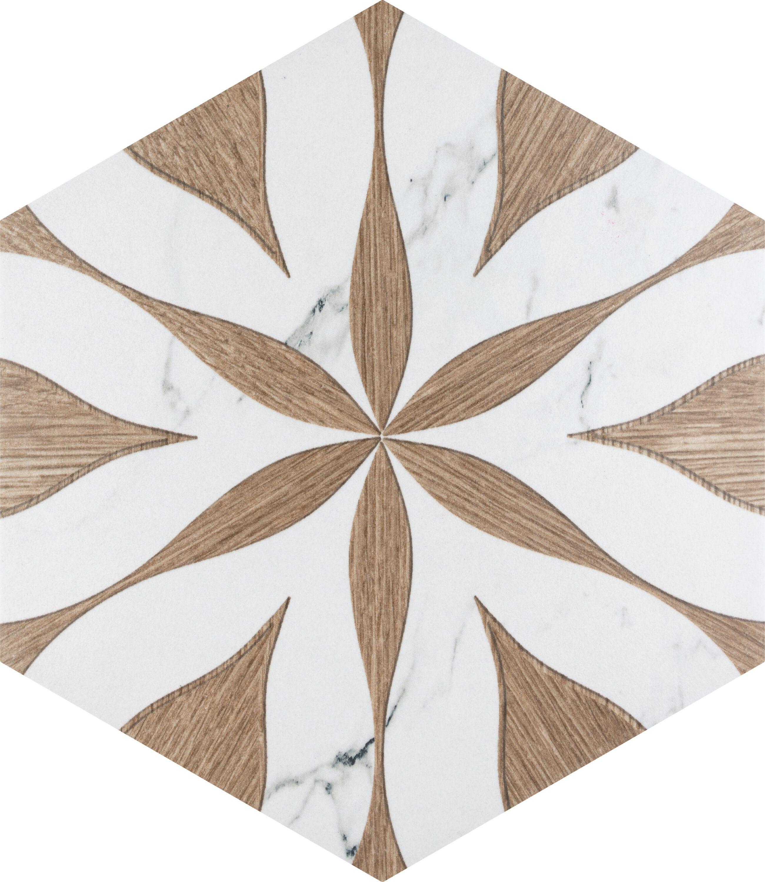 Llama Flower Loire 8-5/8 In. X 9-7/8 In. Porcelain Floral Look Wall & Floor Tile