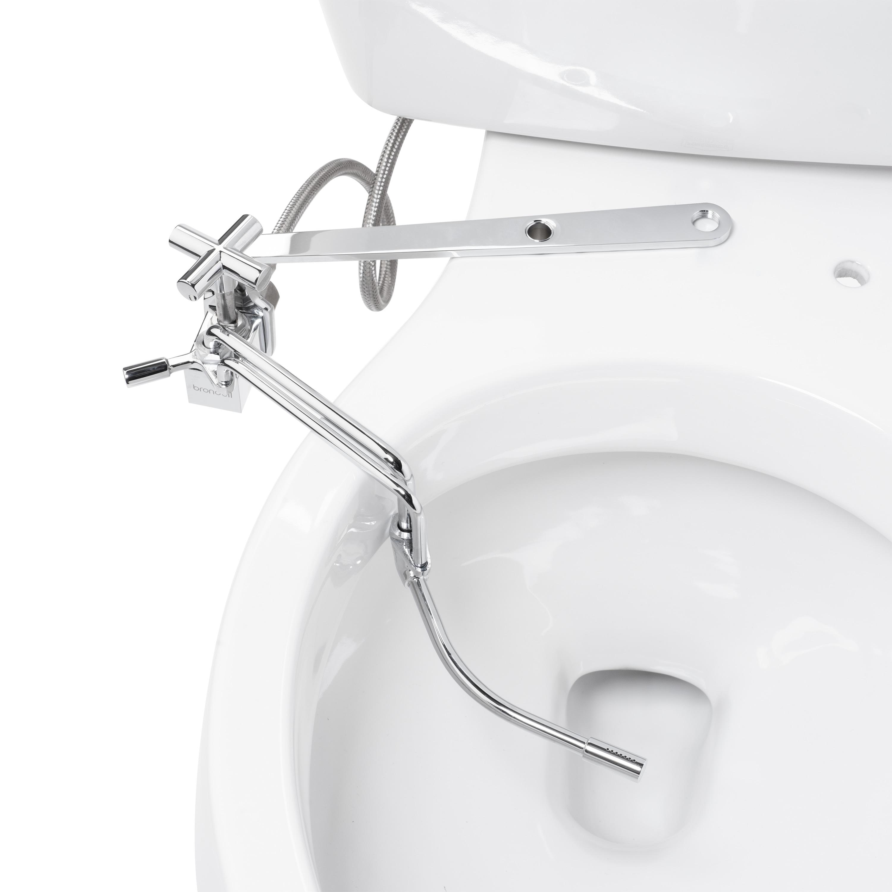 Side-Mounted All Metal Attachable Bidet with Adjustable Spray Wand, Ambient Temperature