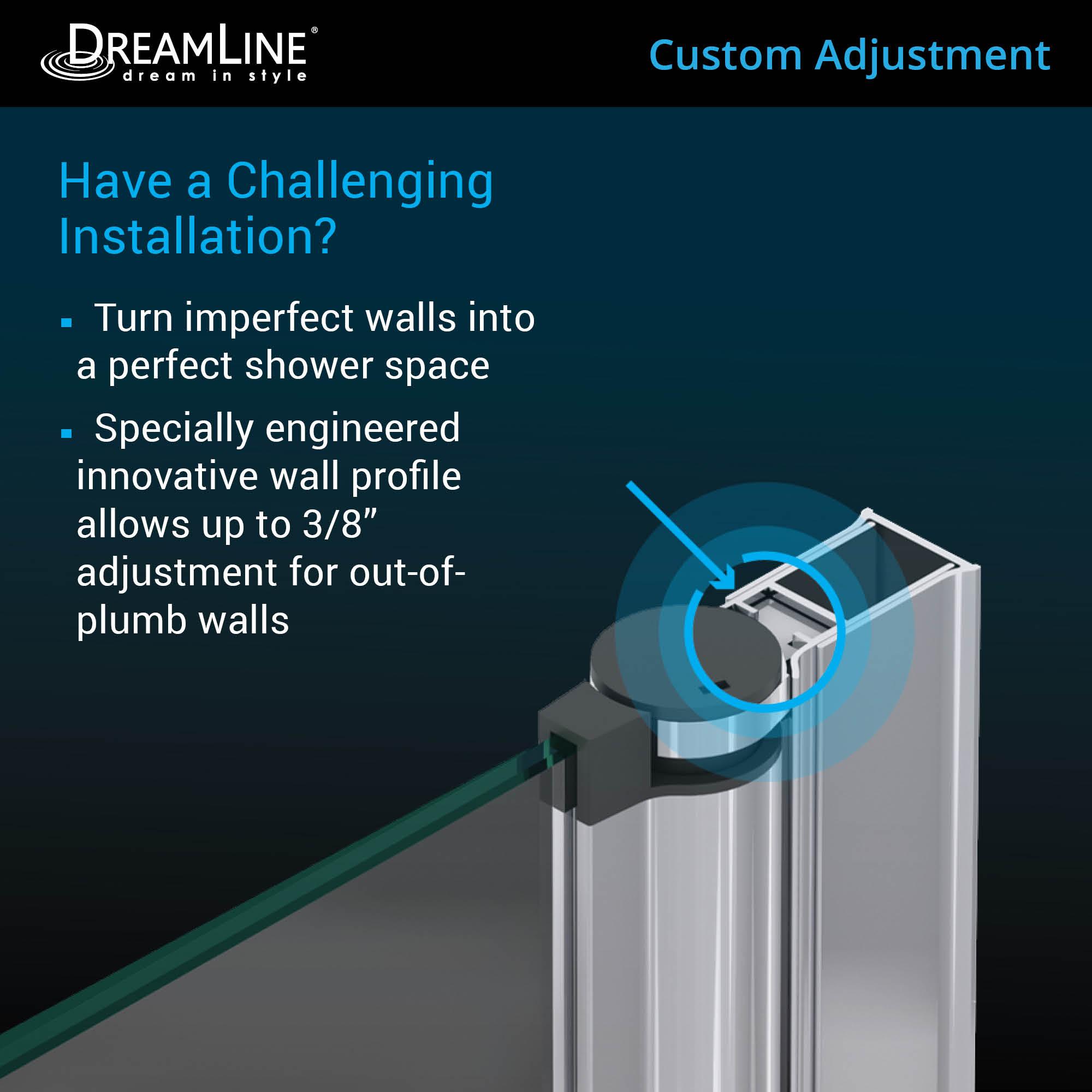 DreamLine Aqua Fold 32" W x 72" H Frameless Square Hinged Shower Enclosure with Base Included DL-6529C-88-01