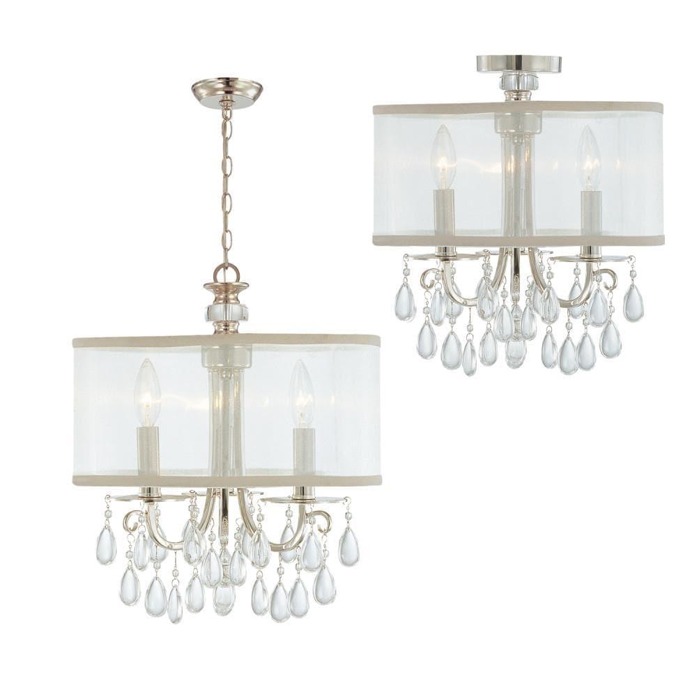 Three Light Chandelier In Minimalist Style 14 Inches Wide By 17 Inches High-Polished Chrome Finish    -Traditional Installation Crystorama Lighting
