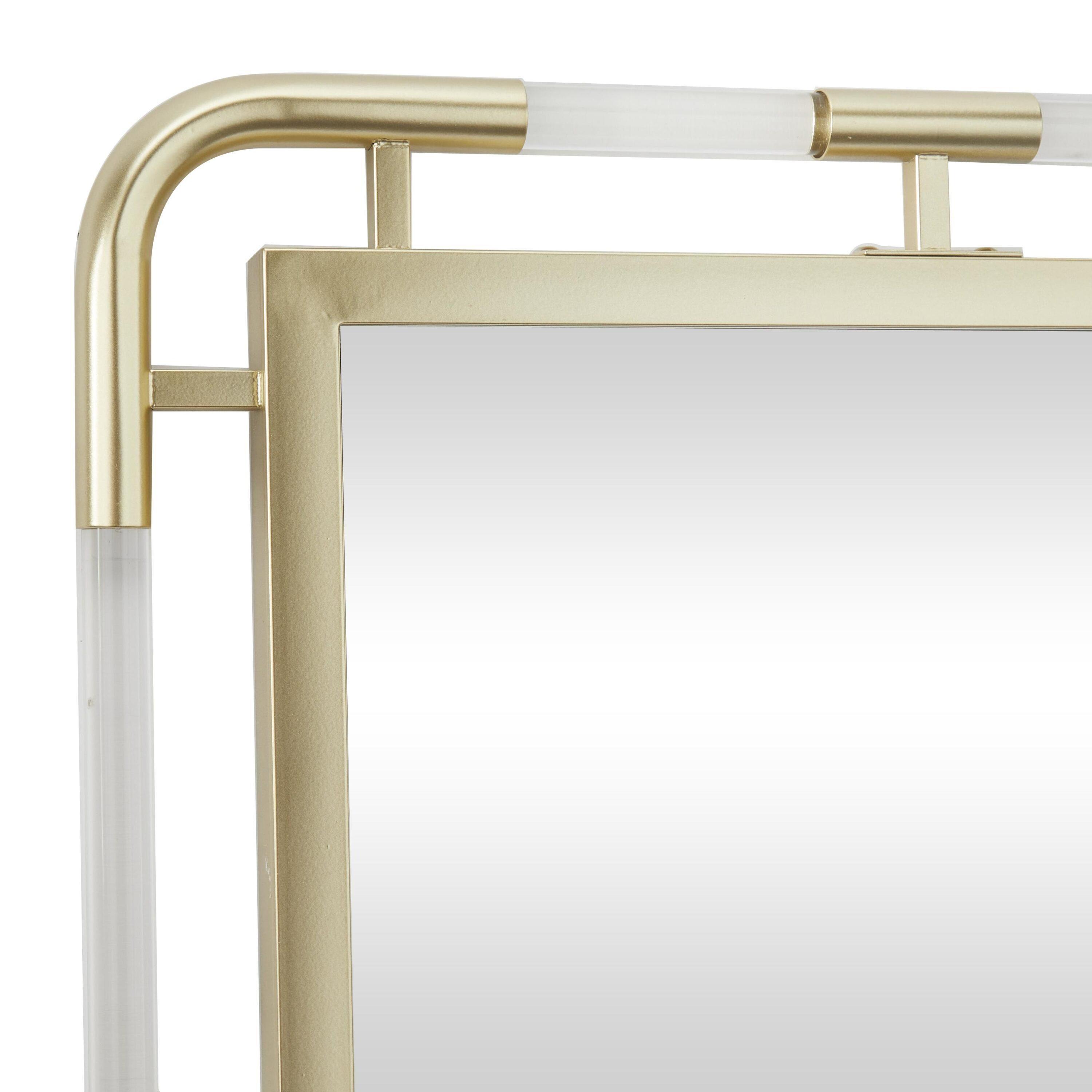 CosmoLiving by Cosmopolitan 24" x 32" Gold Wall Mirror with Acrylic Details