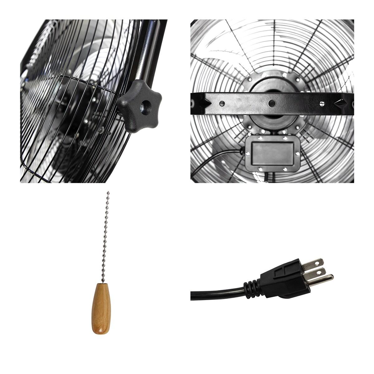 MaxxAir 18 in. 3-Speed Tilting Wall Mount Fan with Hanging Bar