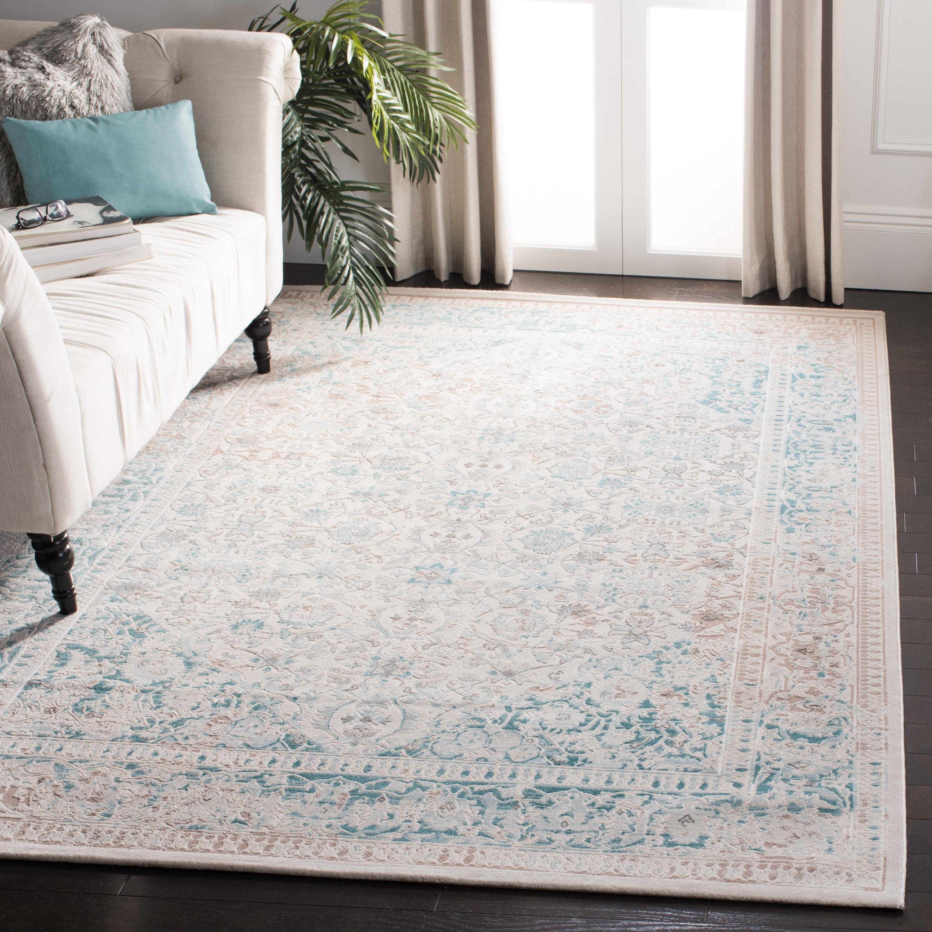 Passion PAS405 Power Loomed Indoor Accent Rug - 4'x5'7" - Turquoise/Ivory - Safavieh