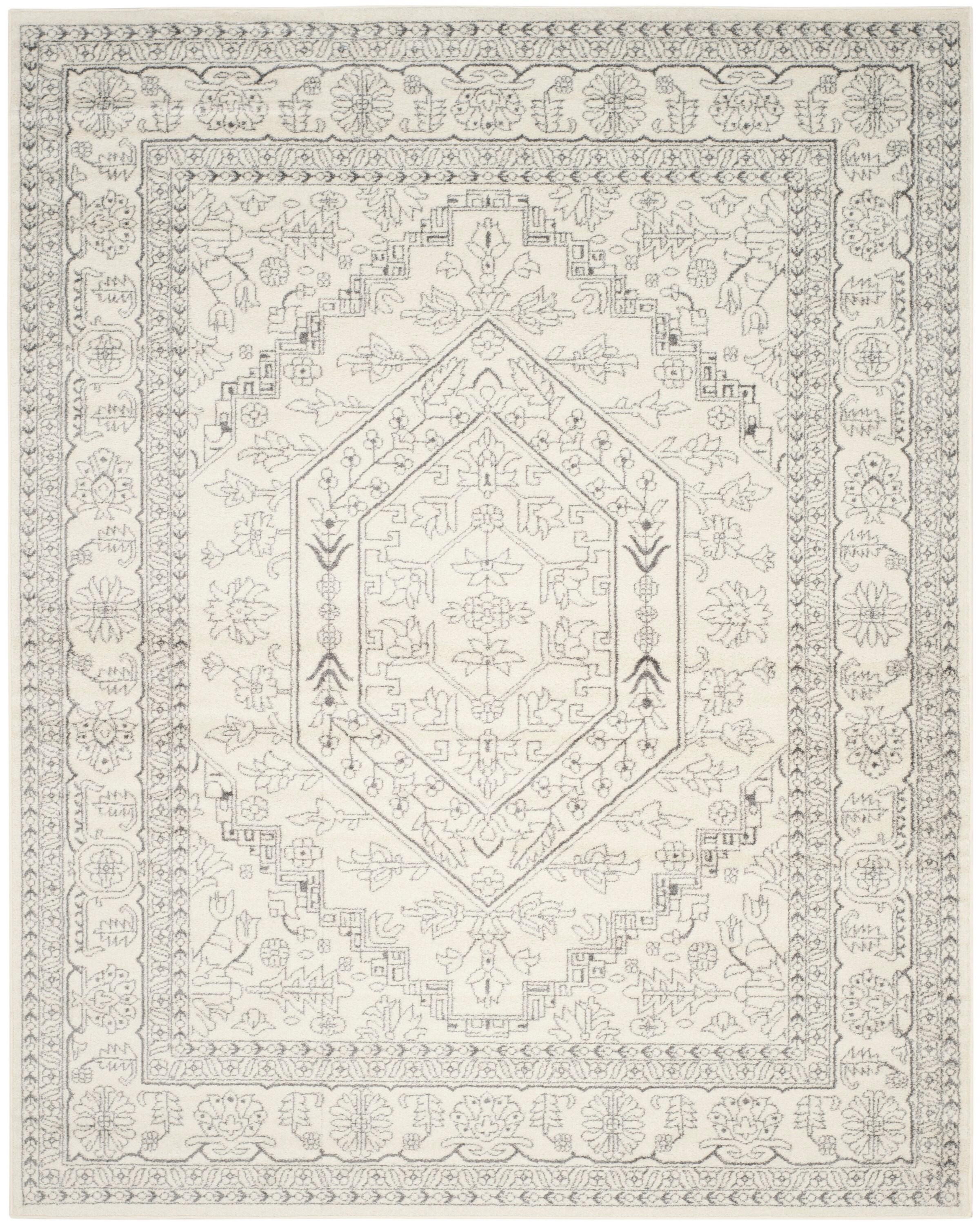 Adirondack ADR108 Power Loomed Area Rug - Ivory/Silver - 12'x18' - Safavieh.