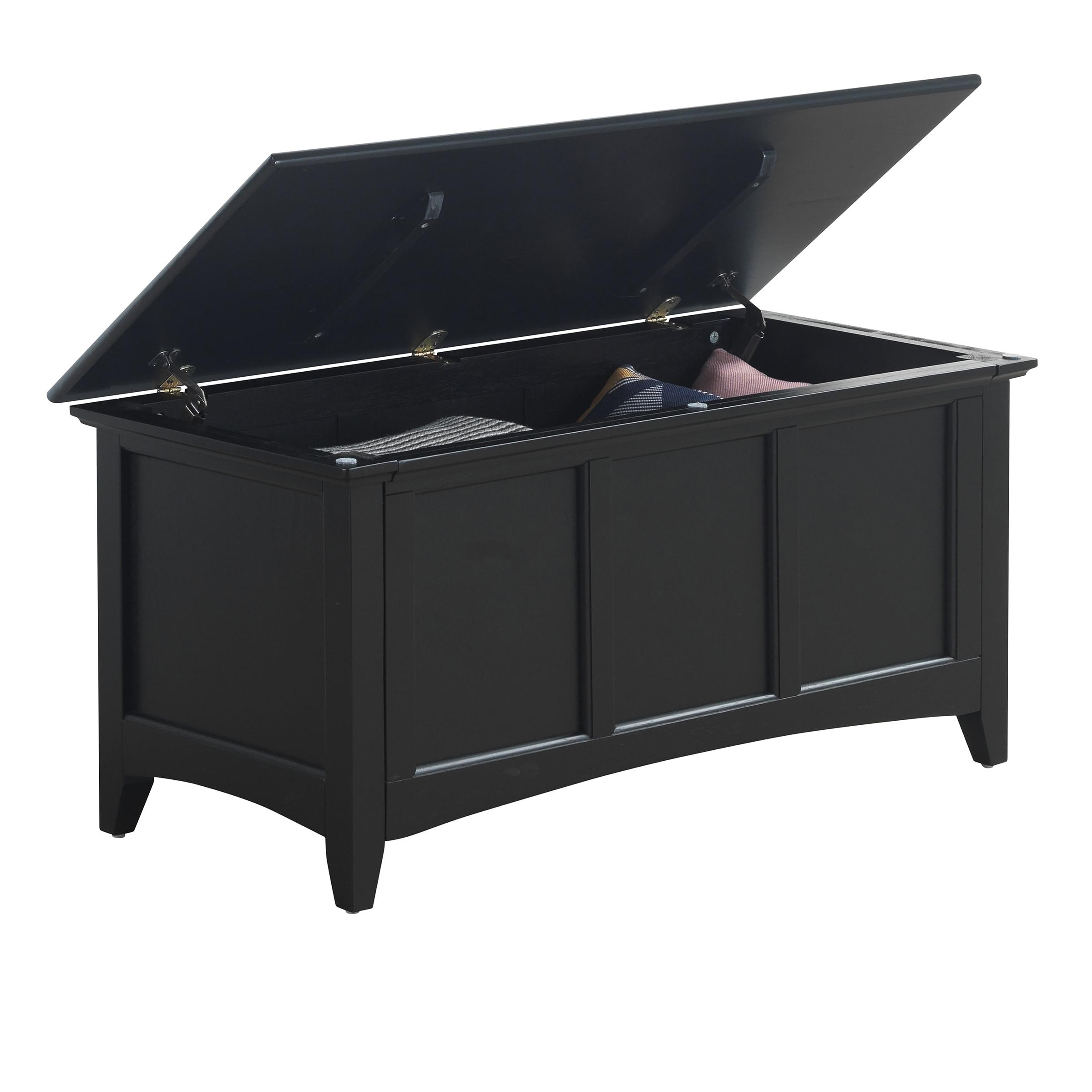 Carolina Living Veranda Storage Chest Black: Modern Design, Bedroom Linen & Sheet Organizer, Wood Frame
