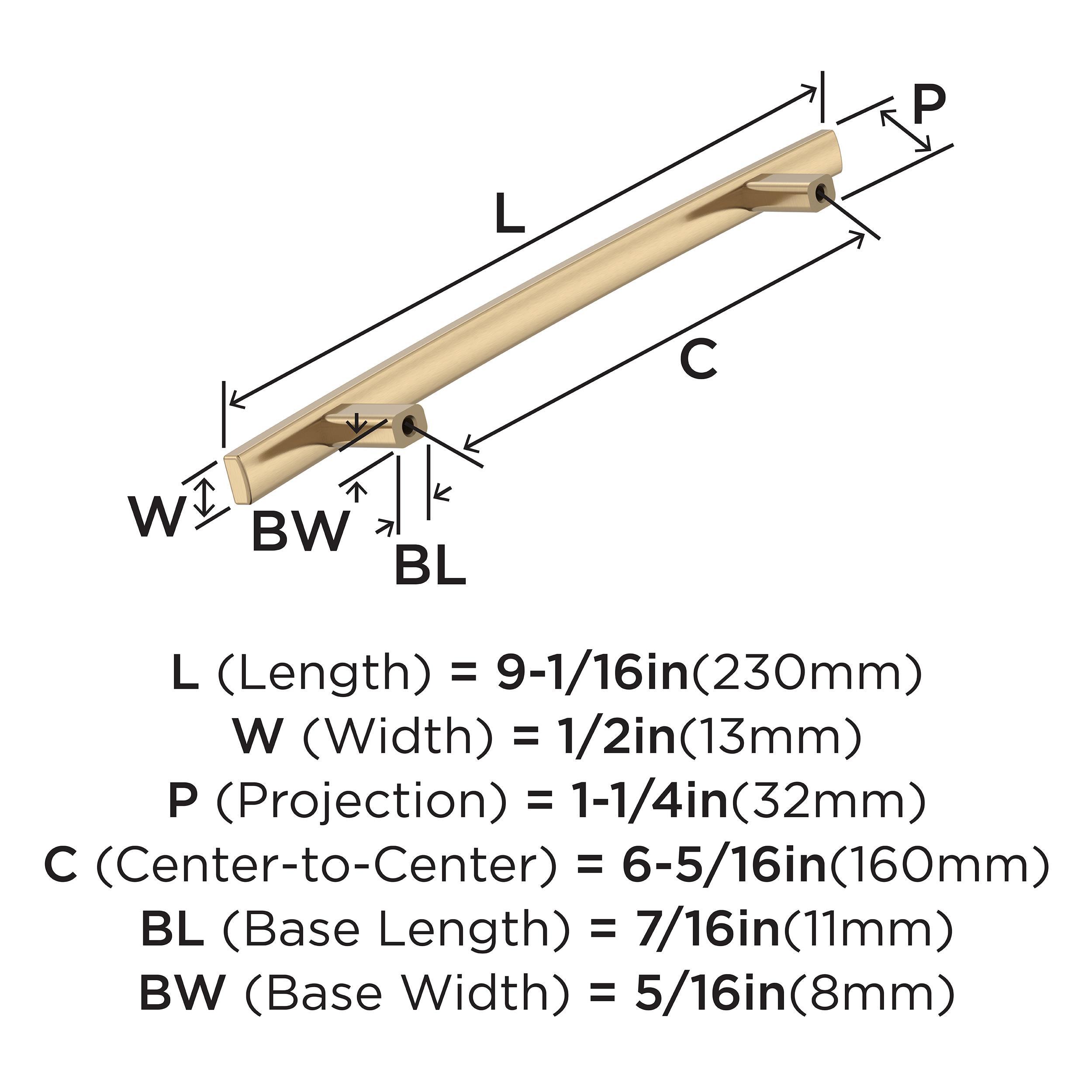 Amerock Cyprus 6-5/16 inch (160mm) Center-to-Center Champagne Bronze Cabinet Pull