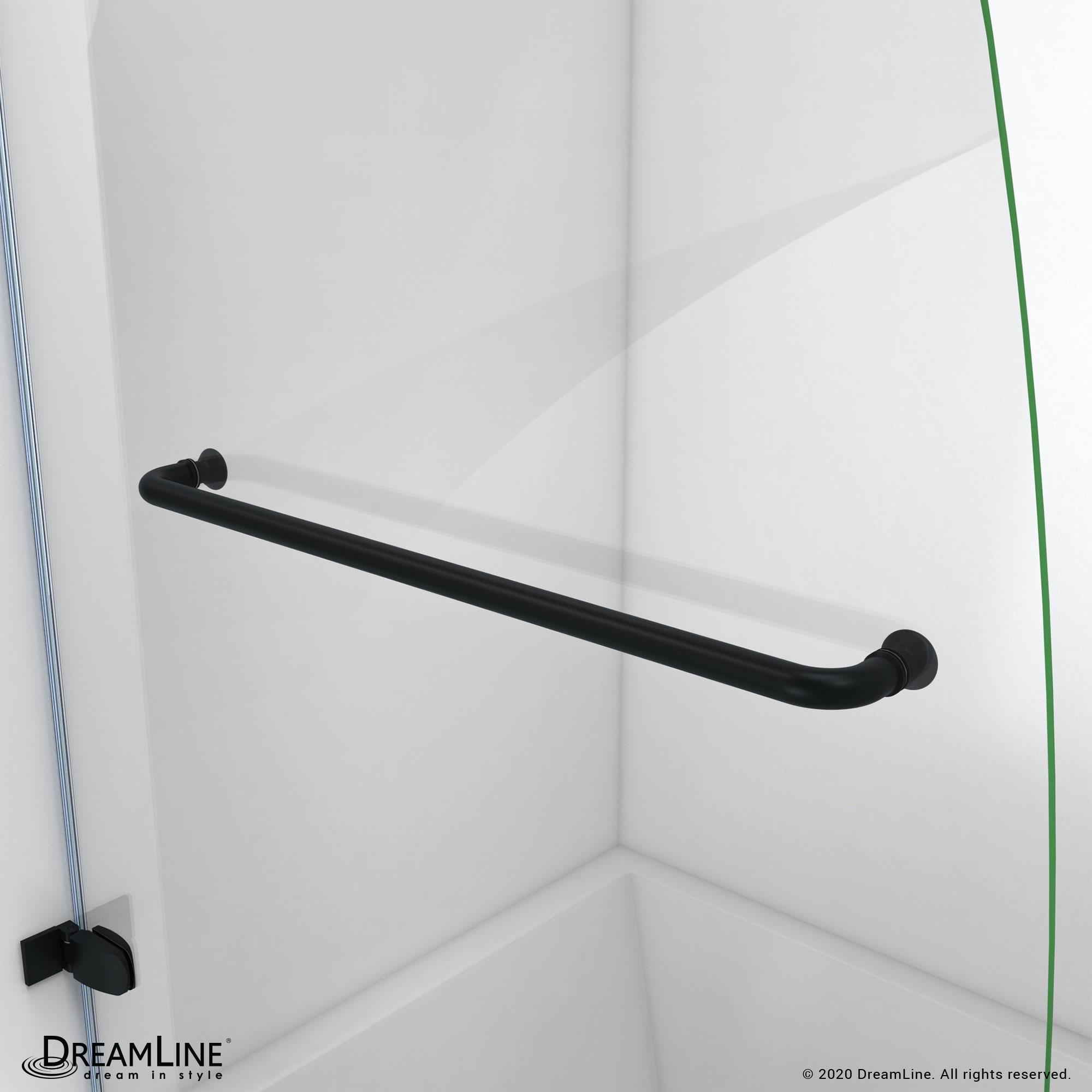 Aqua Uno 56" W x 58" H Hinged Frameless Tub Door with Extender Panel