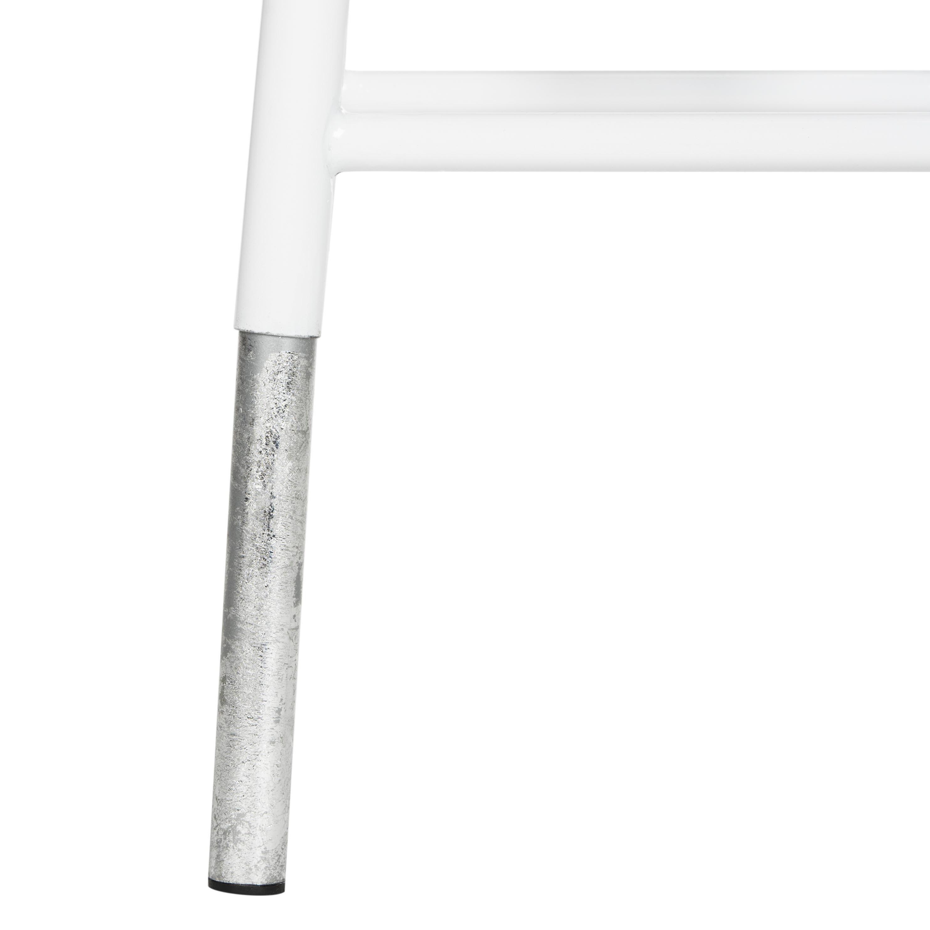 Kenzie 30''H Silver Dipped Bar Stool - FOX3212 - White - Safavieh Couture