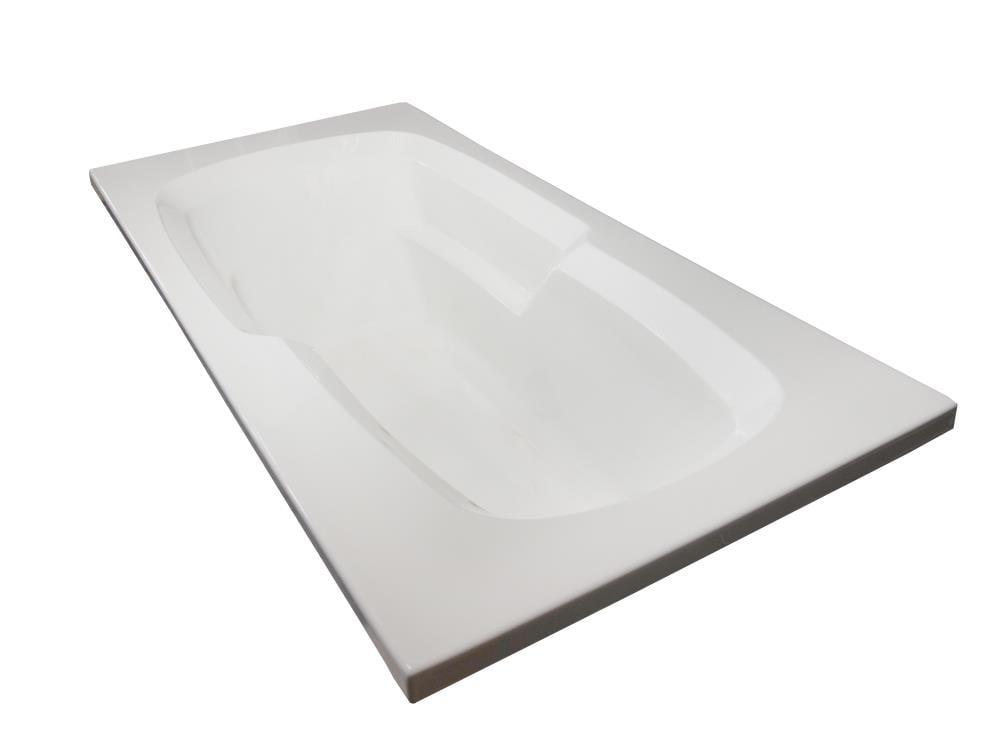 WaterTech Acrylic 72 in. x 36 in. Reversible Drain Drop-In Soaking Tub - White