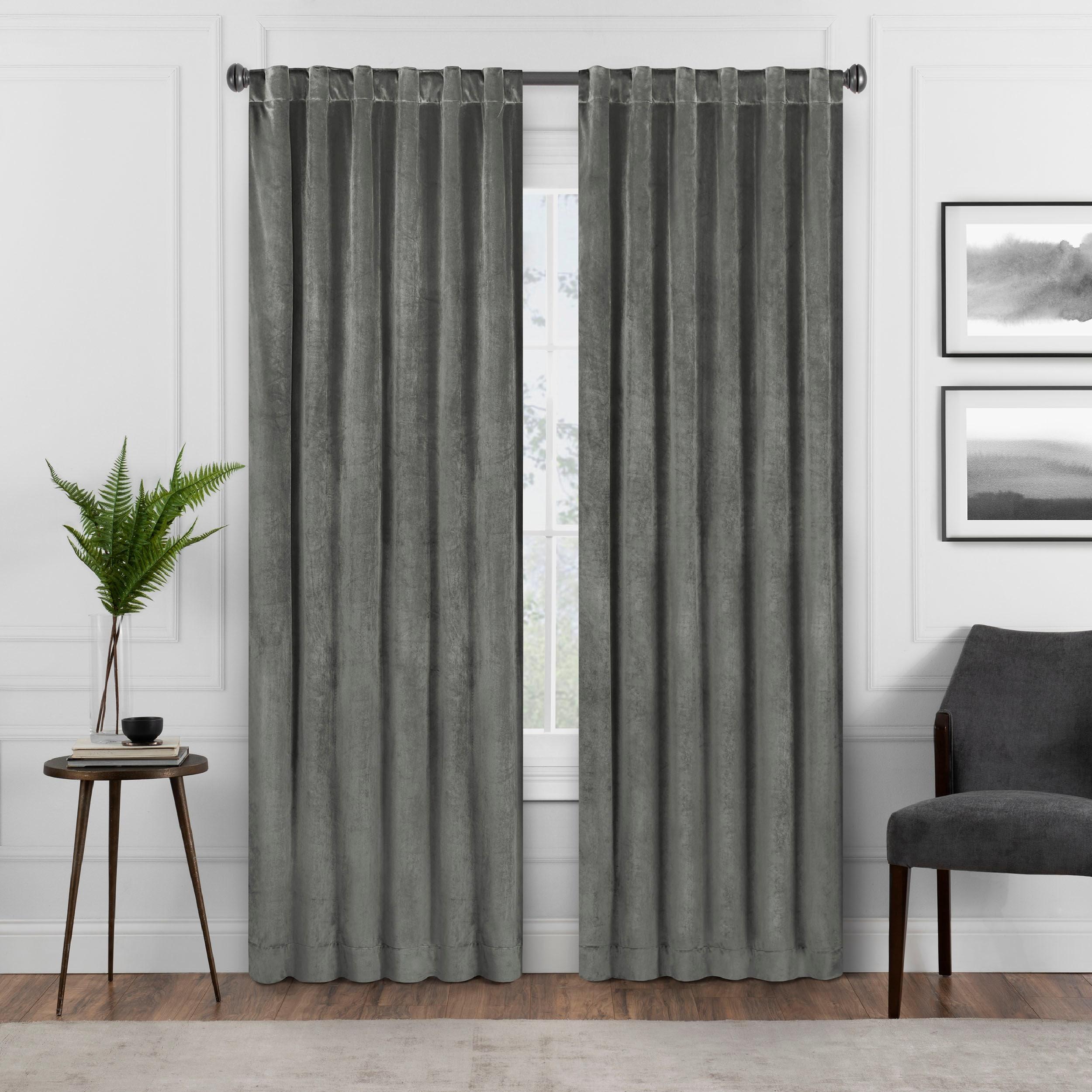 Eclipse 108-Inches Charcoal Blackout Standard lined Rod pocket Single curtain panel