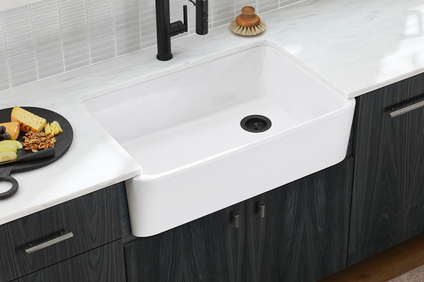 Ironridge 34" Undermount Single-Bowl Farmhouse Cast Iron Kitchen Sink with Apron Front