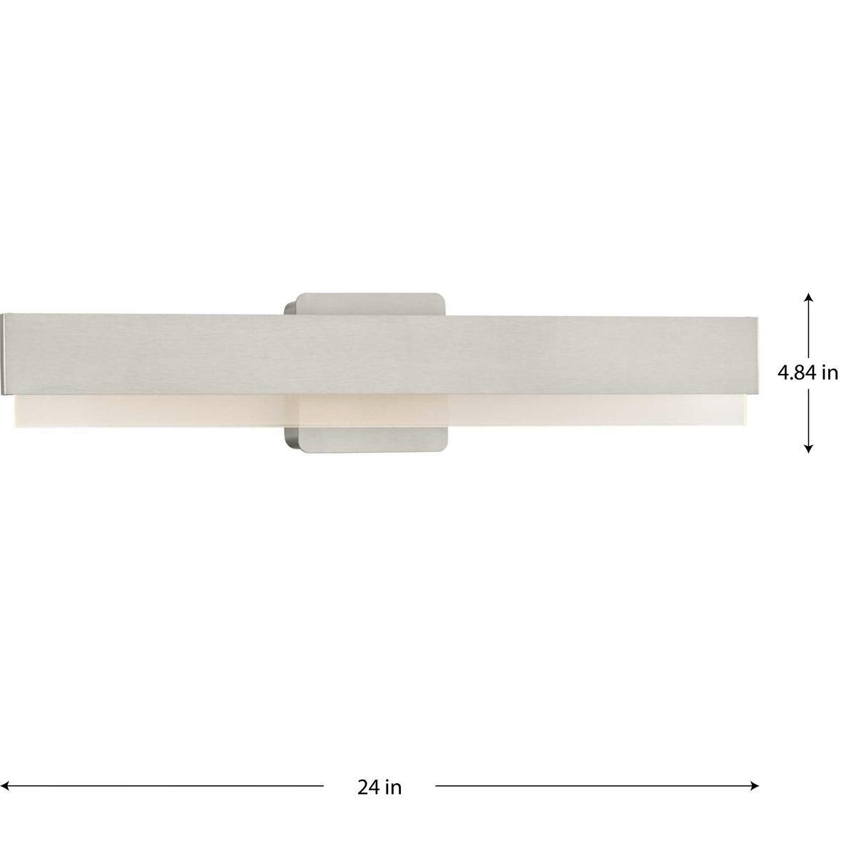Progress Lighting Semblance 1-Light LED Linear Vanity Light, Brushed Nickel, Acrylic Shade