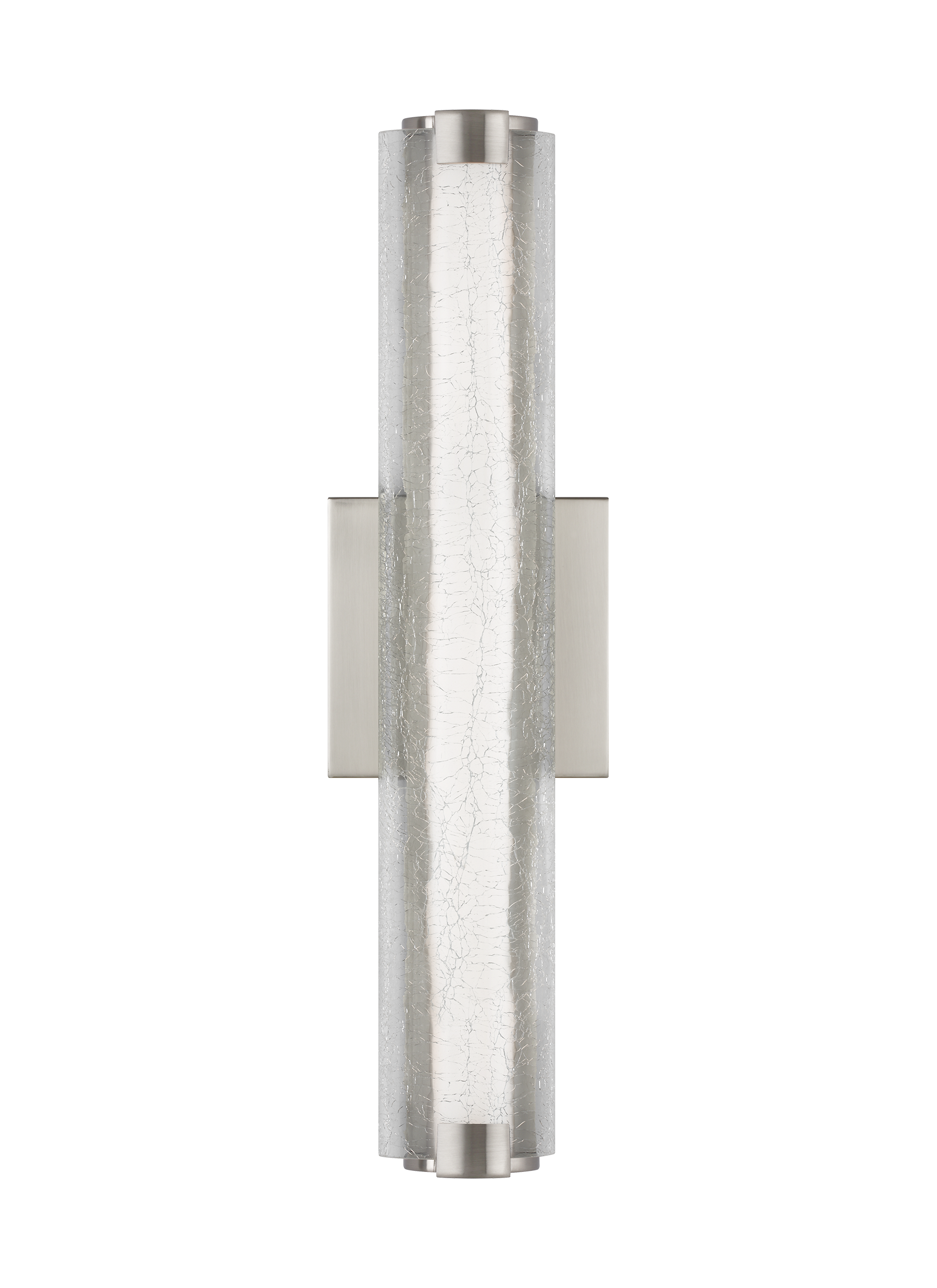 Satin Nickel 18" LED Wall Sconce with Clear Crackle Glass