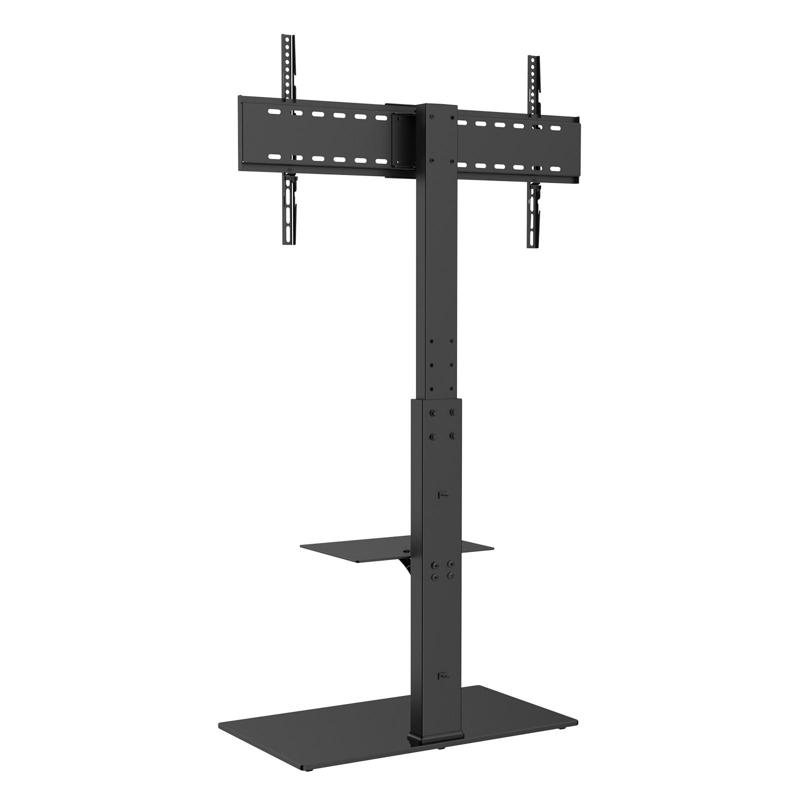 TV Mount Stand, Swivel Tall TV Stand for 32 - 85 in. TVs Height Adjustable with Tempered Glass Base for Bedroom, Study