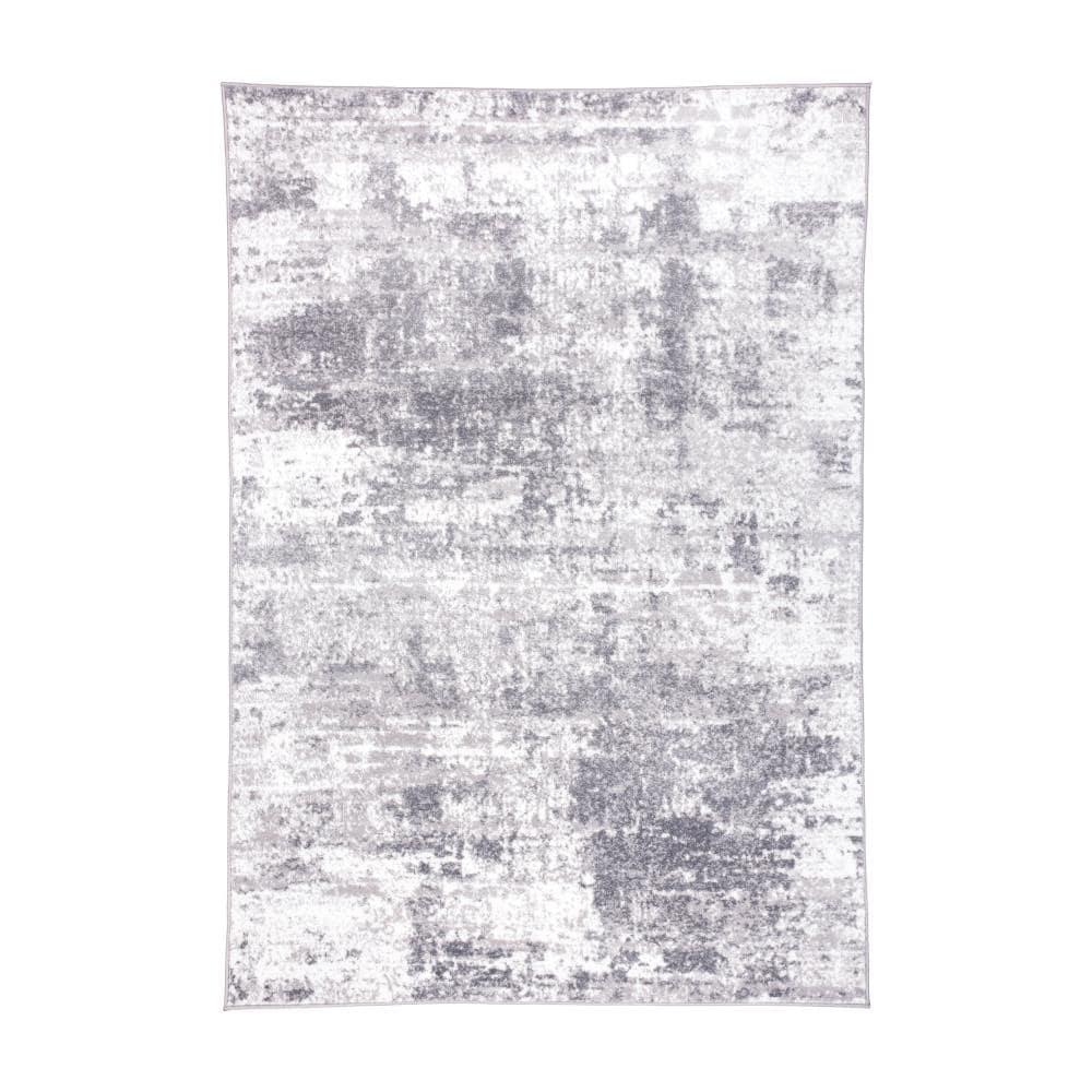 World Rug Gallery Distressed Abstract Gray 3'3" x 5' Area Rug