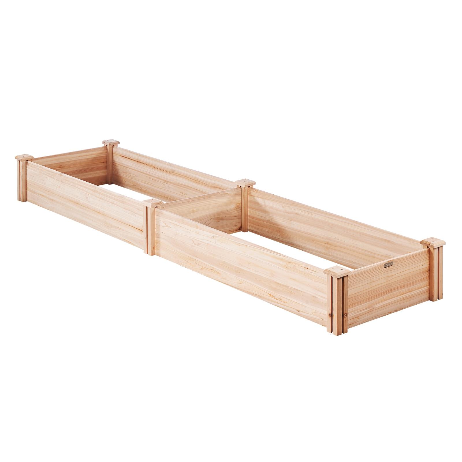 VEVOR Outdoor Wooden Raised Garden Bed Planter, 96 x 24 x 10in, High End Natural Fir Wood No-Bolt Assembly, Elevated Planting Box for Vegetable/Herb in Backyard/Patio
