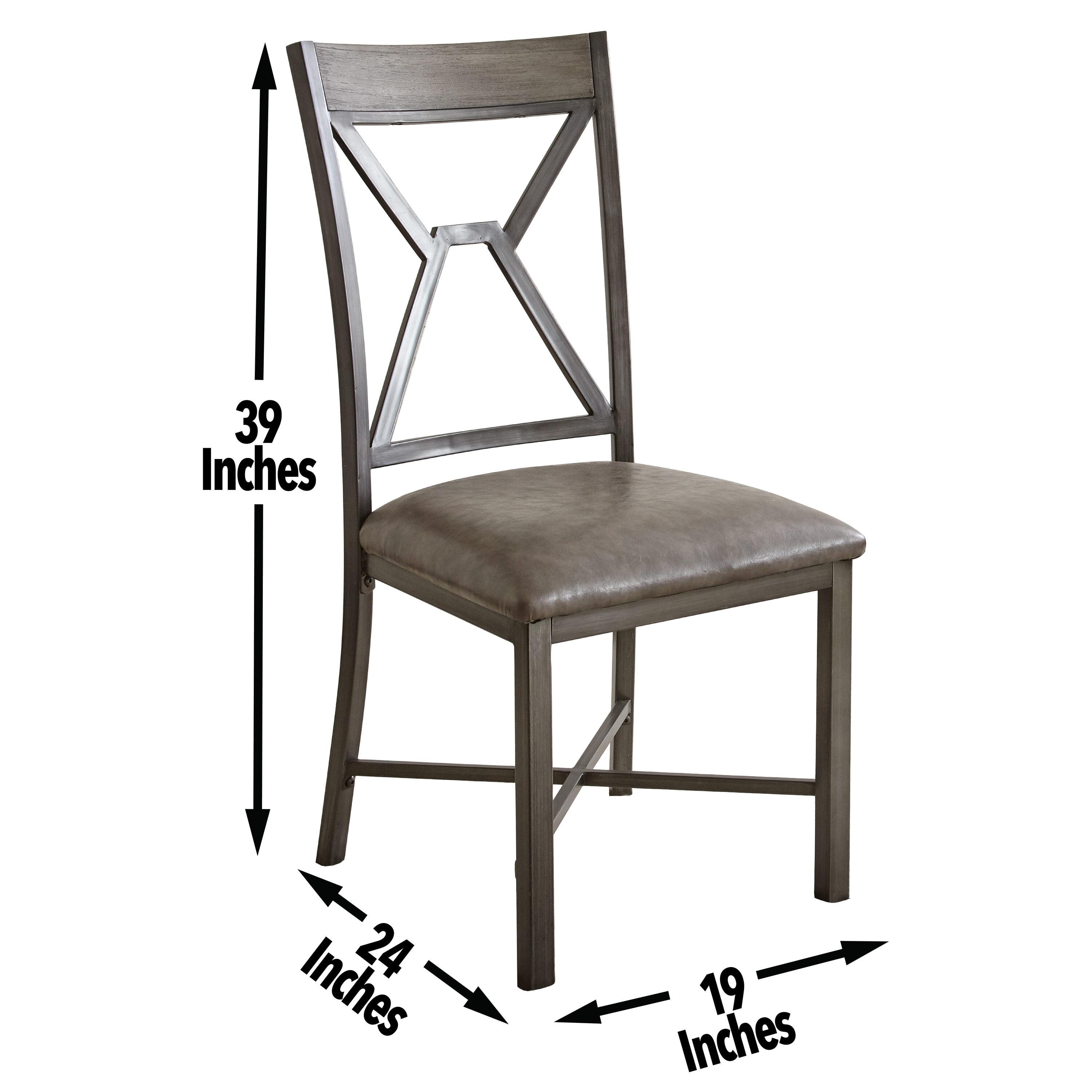 Set of 2 Alamo Side Chair Gray: Upholstered, Metal Legs, Geometric Cutouts - Steve Silver Co.