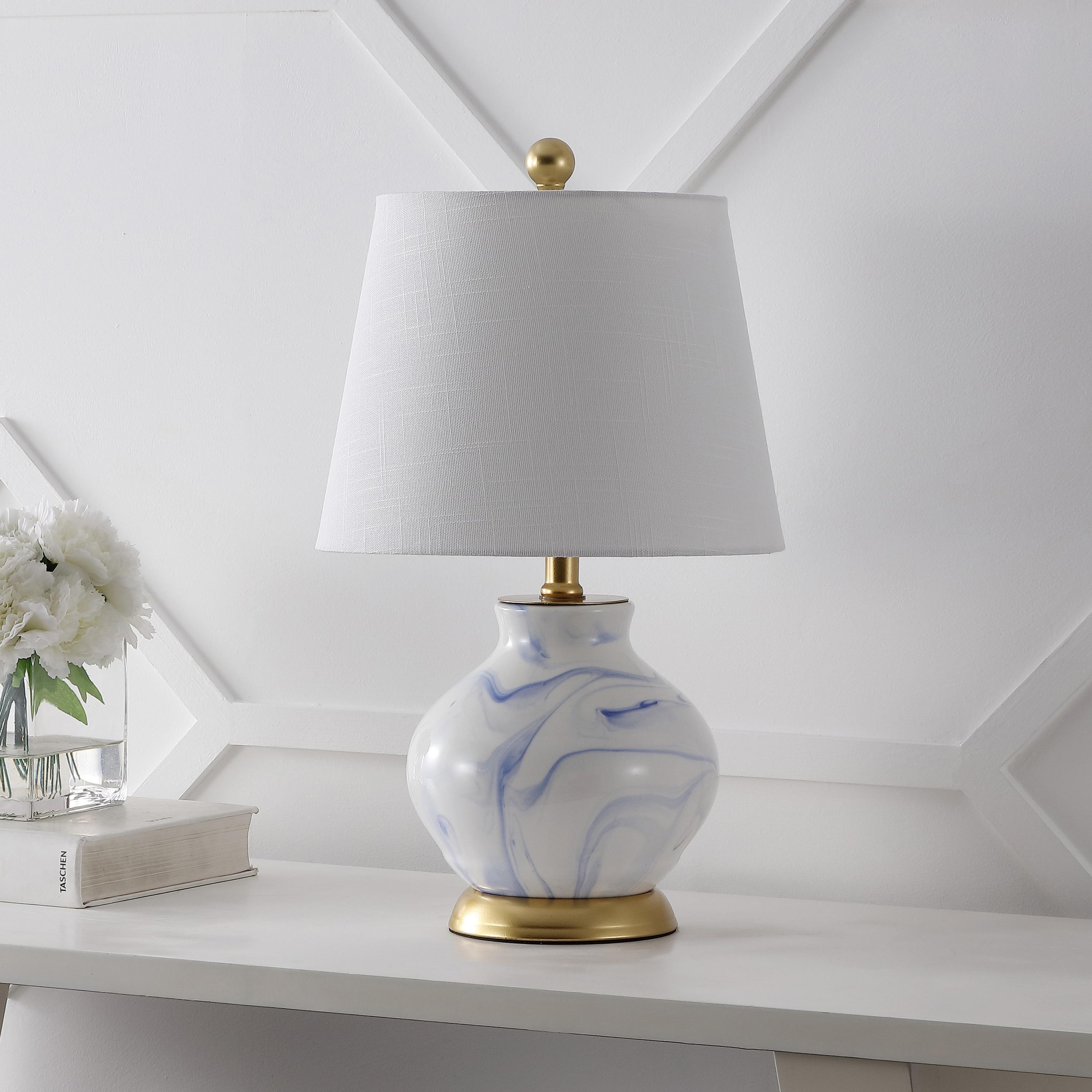 Jonathan Y Holly Marbleized Ceramic Led Table Lamp