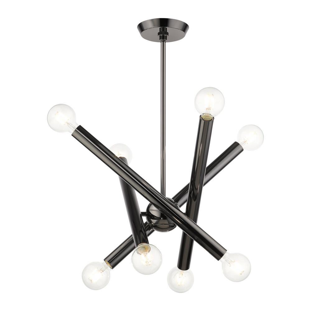 Livex Lighting Stafford 8 - Light Chandelier in  Black Chrome