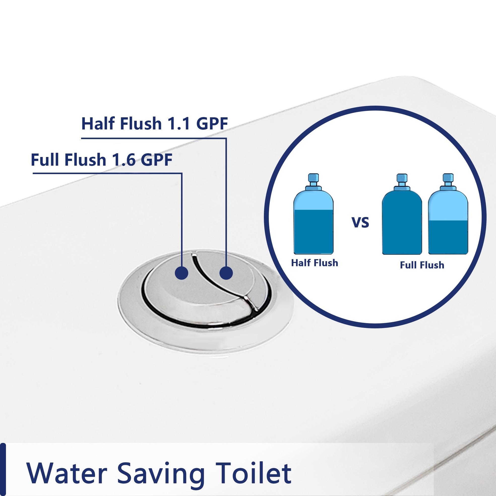 Ally Standard Bathroom Toielt, Modern Toilet with Comfort Chair Height Floor Mounted(Seat Included)