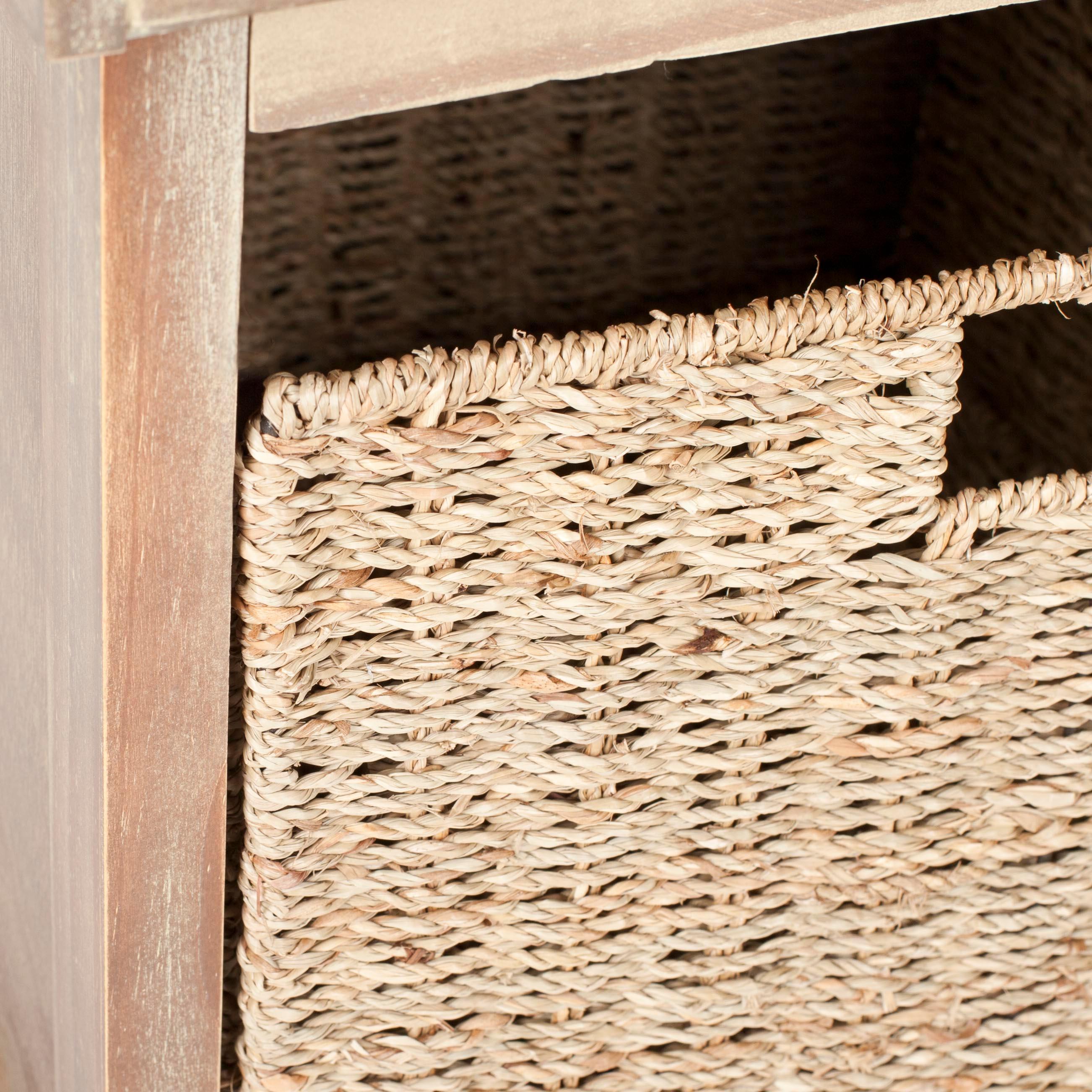 Lonan Wicker Storage Bench - Washed Natural Pine - Safavieh