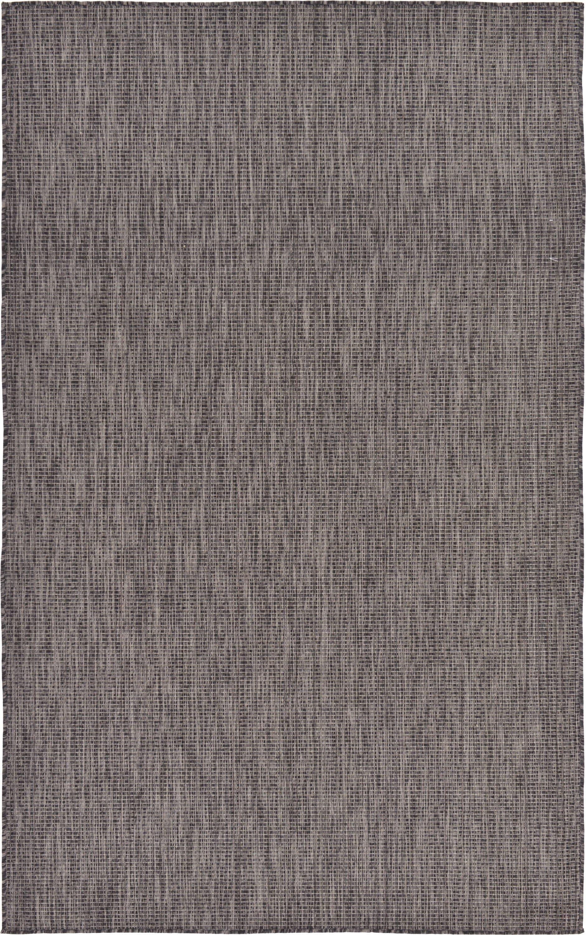 Unique Loom 5' 1 x 8' 0 Rectangle Indoor/Outdoor Solid Black Area Rug