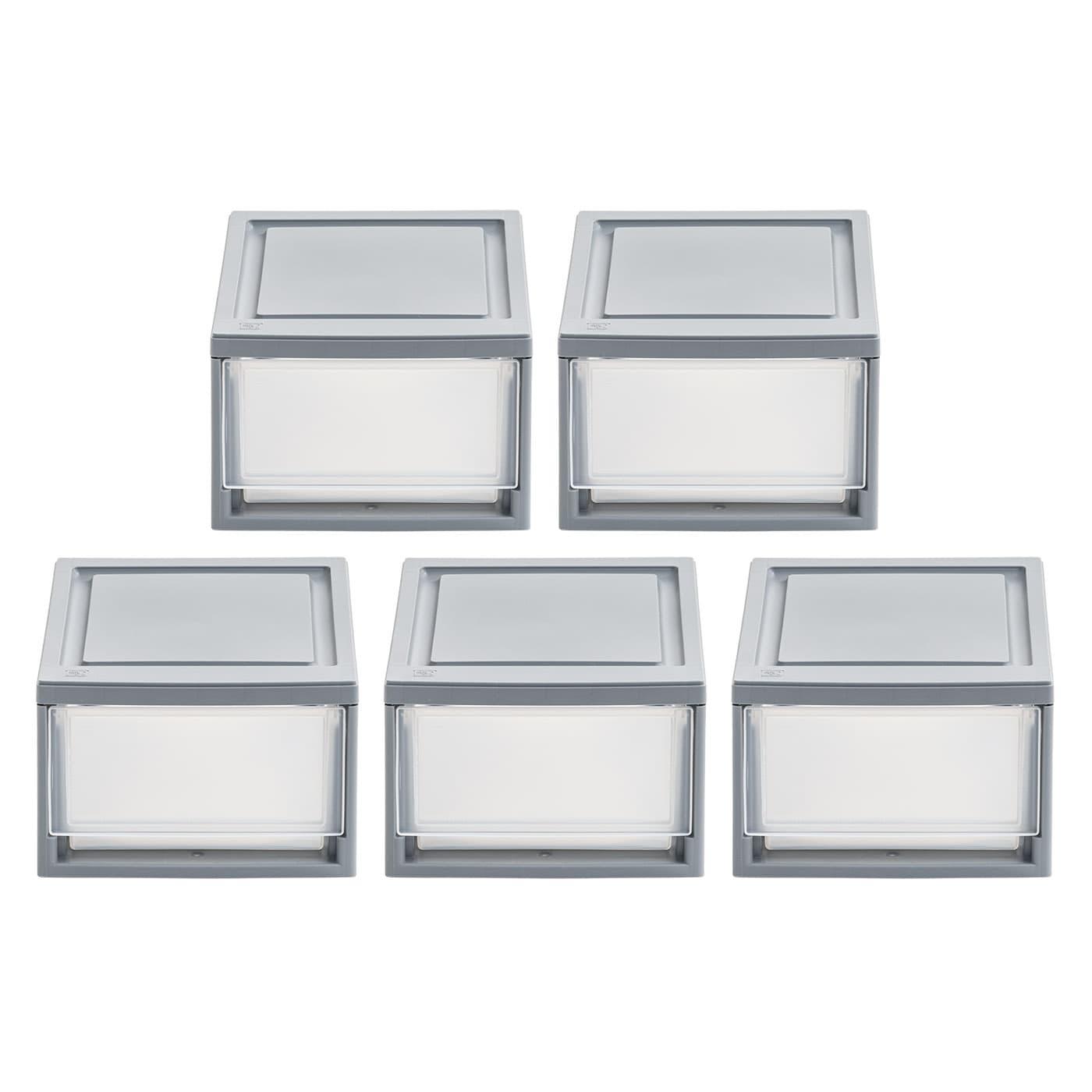 IRIS 6qt 5pk Compact Stacking Storage Plastic Drawer Organizer with Clear Doors: Stackable Utility Storage Drawers