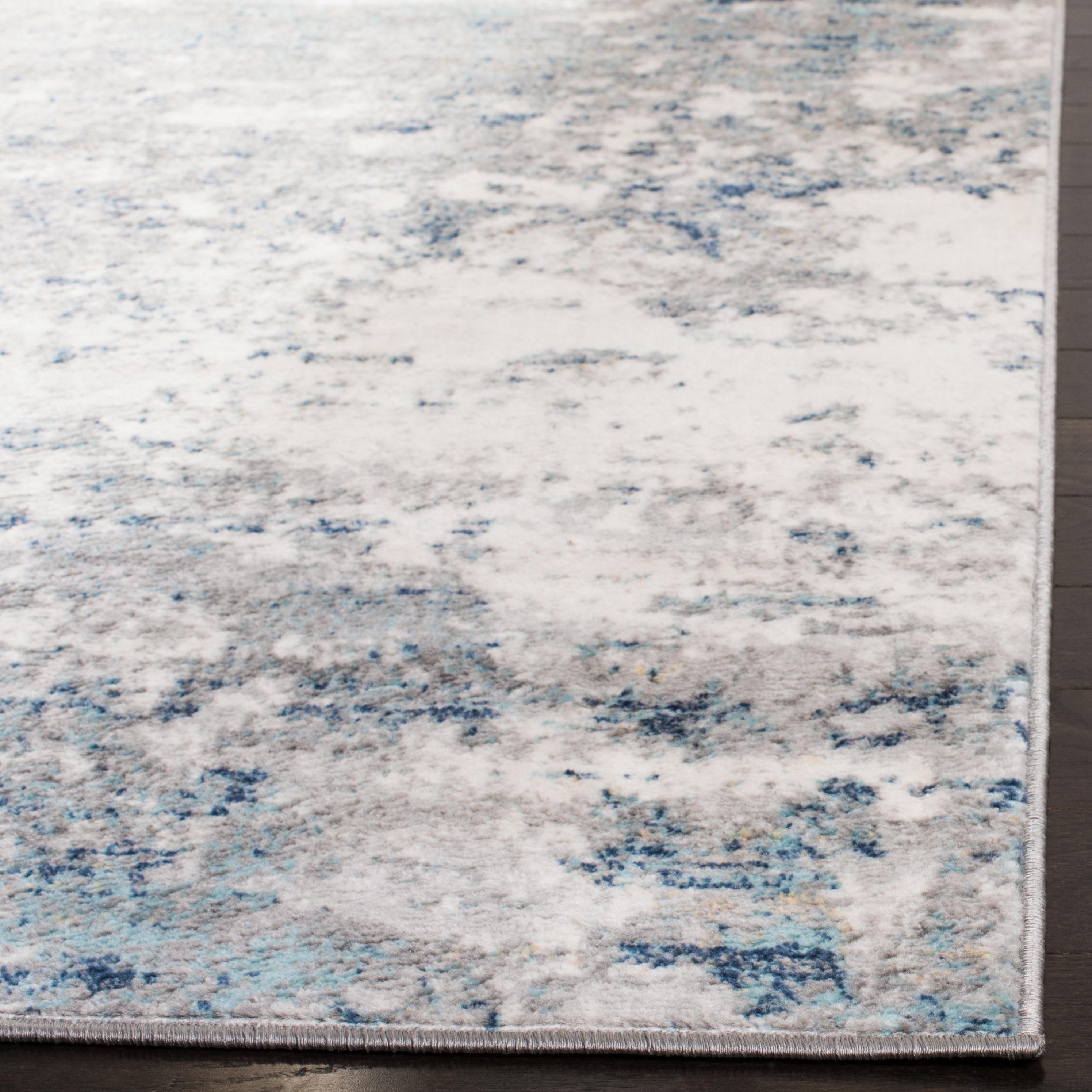 Brentwood BNT822 Power Loomed Area Rug - Light Grey/Blue - 3'x3' - Safavieh.
