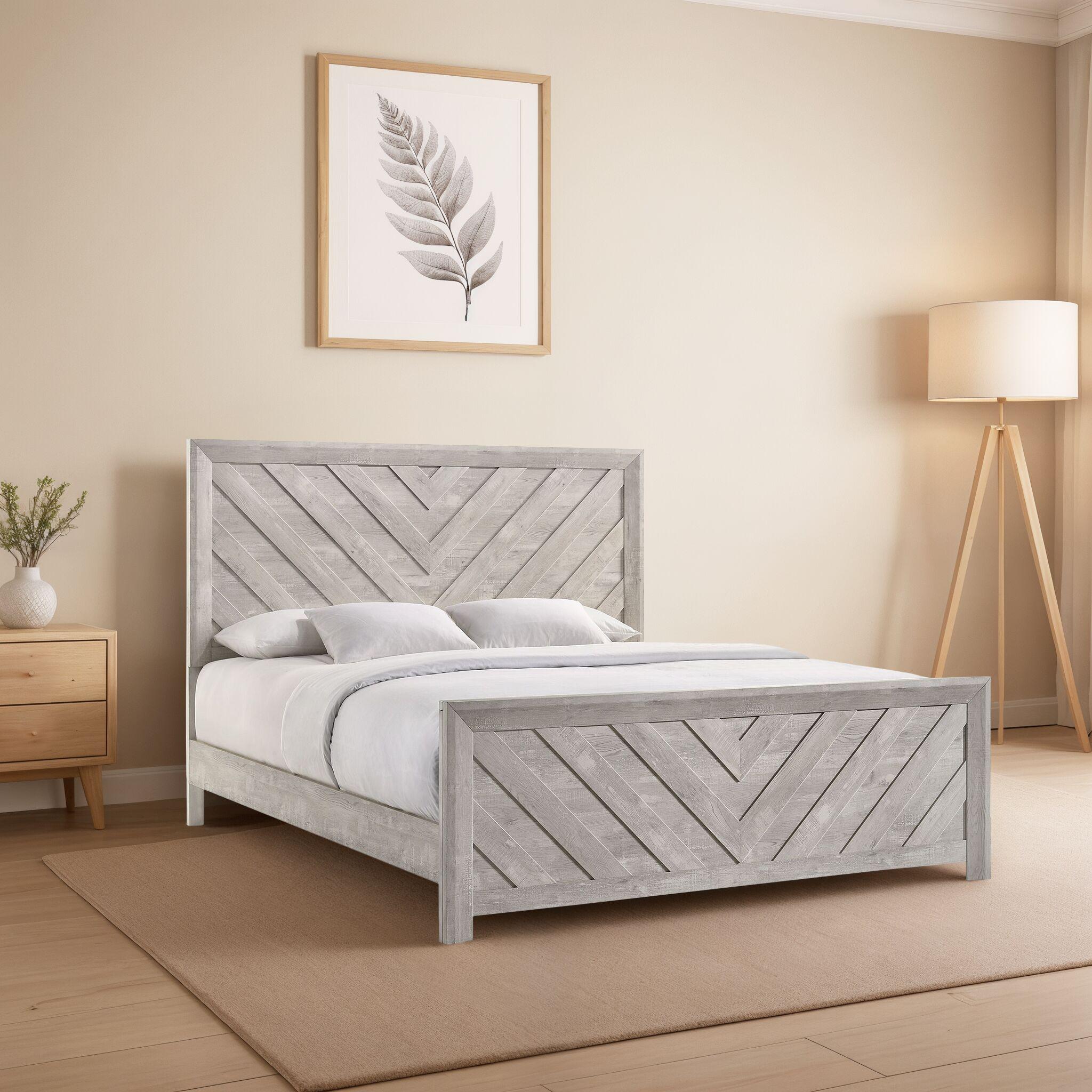 Picket House Furnishings King Keely Panel Bed White: Contemporary Style, MDF Construction, Requires Box Spring