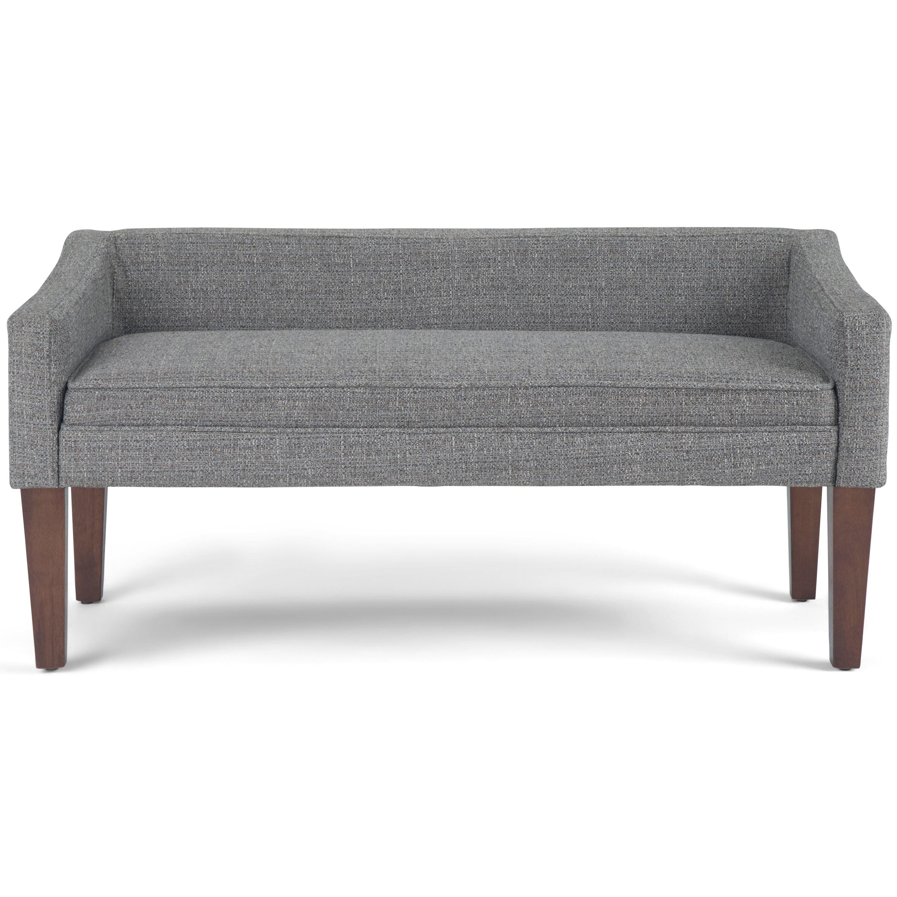 Simpli Home Parris Polyester Upholstered Bench