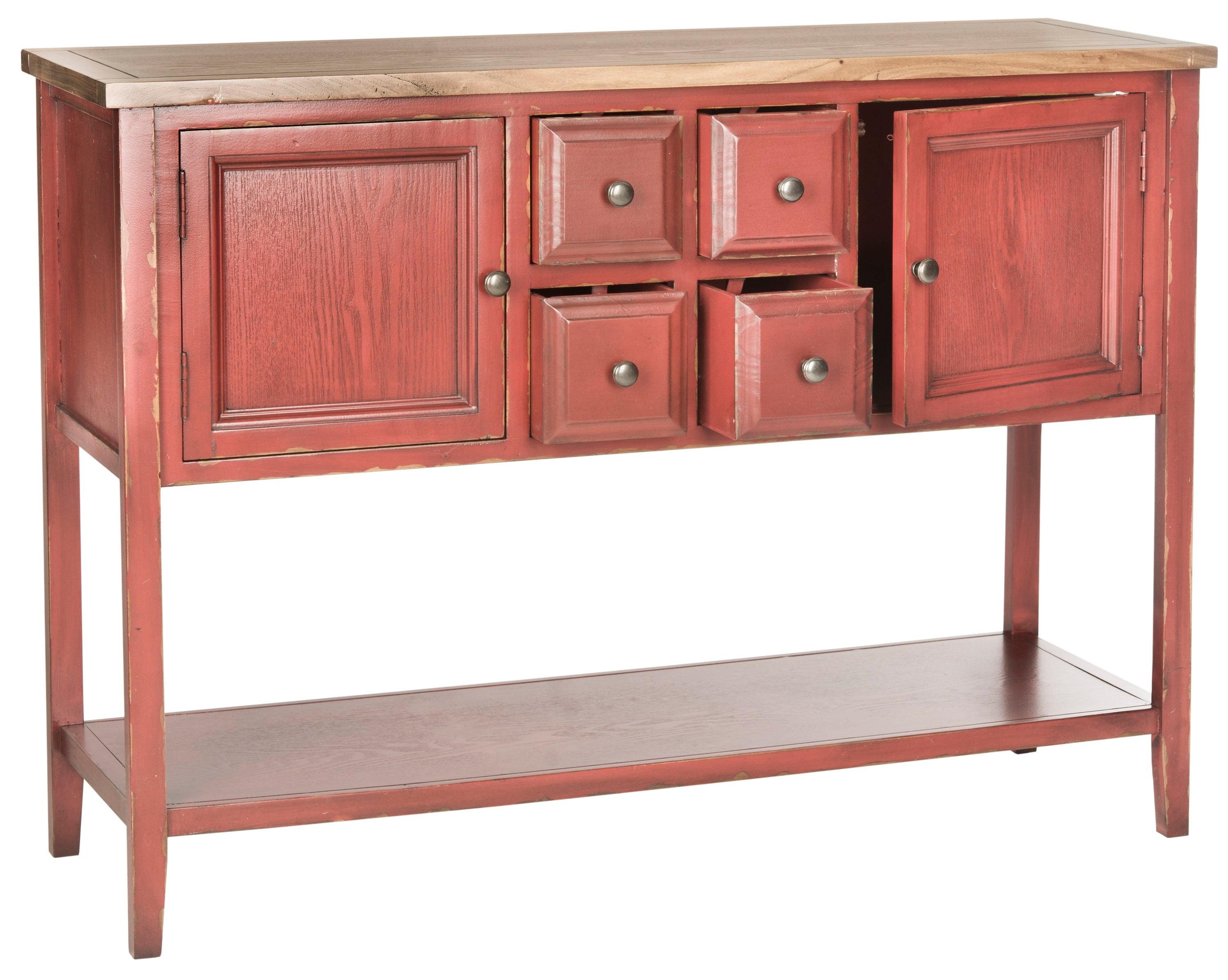 Charlotte Sideboard - Egyptian Red/Oak Top - Safavieh.