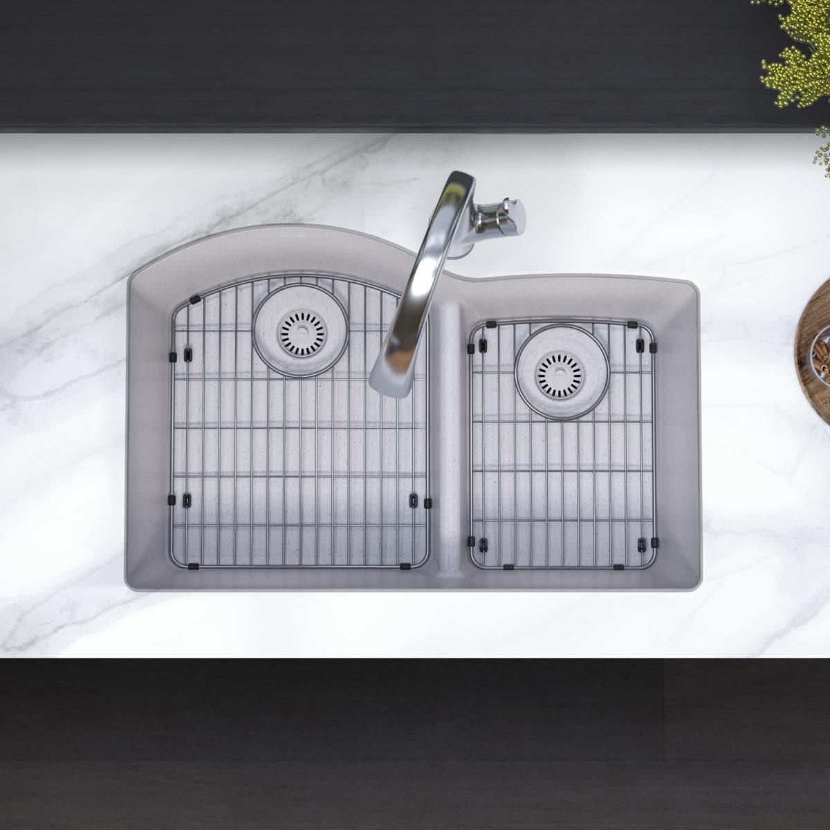 33" x 22" x 10" Double Basin Undermount Kitchen Sink with Faucet