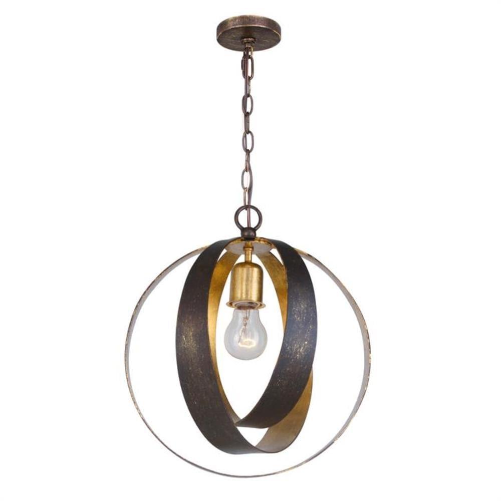 Crystorama Lighting Luna 1 - Light Chandelier in  English Bronze/Antique Gold