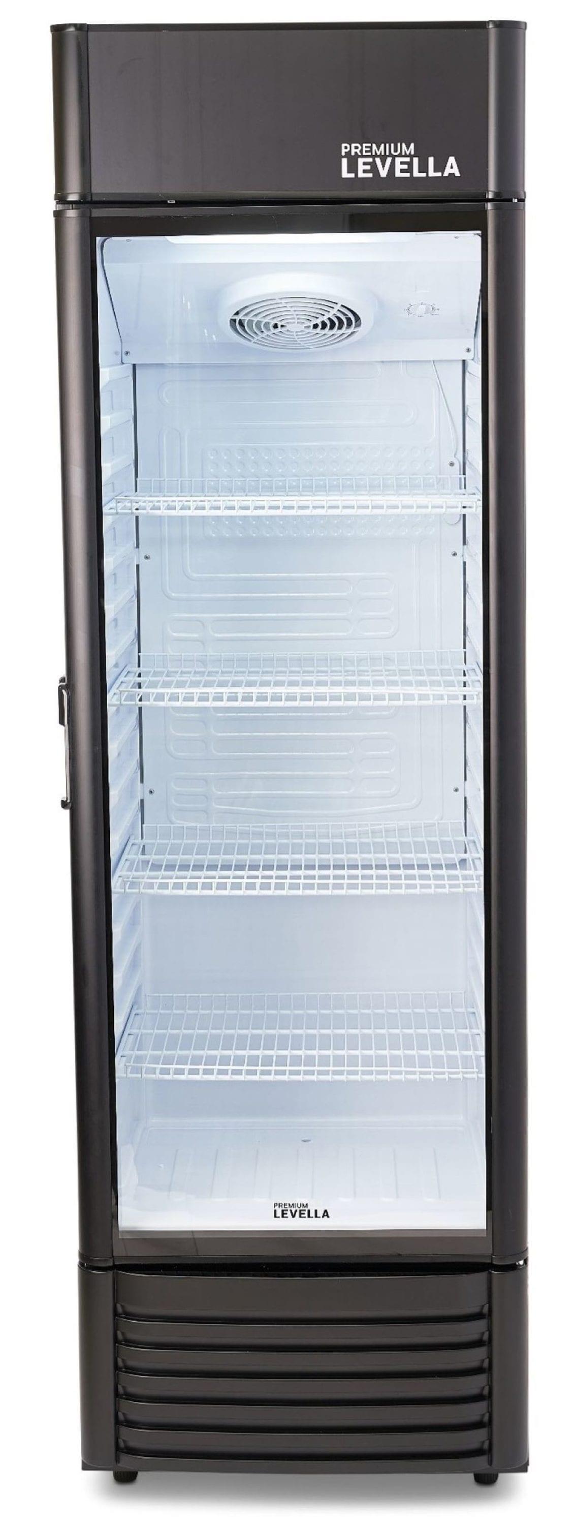 Premium Levella 9.0 cu ft 1-Glass Door Commercial Refrigerator, Matte Black