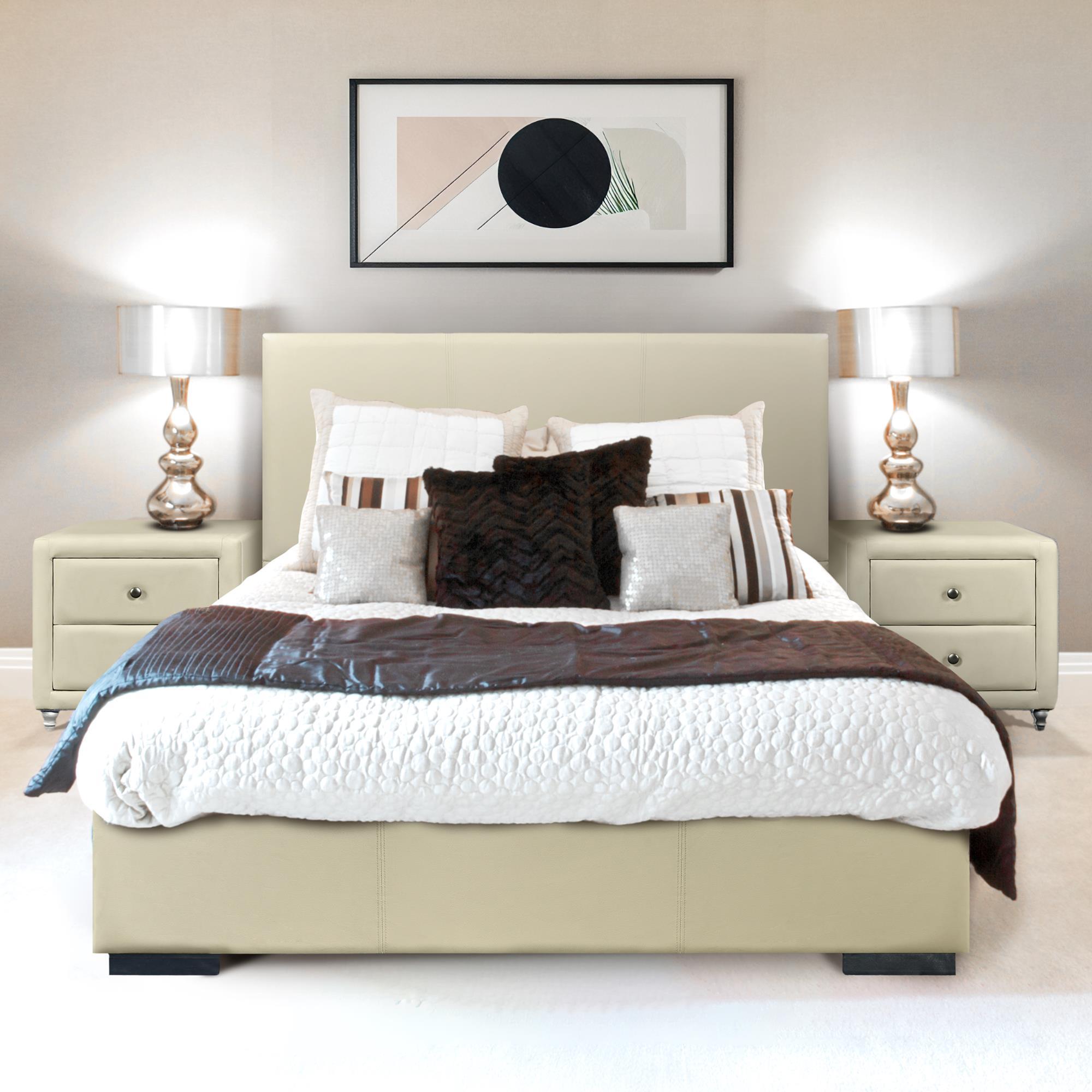 Camden Isle Hindes Platform Bed | Upholstered | Low Profile | King, Beige