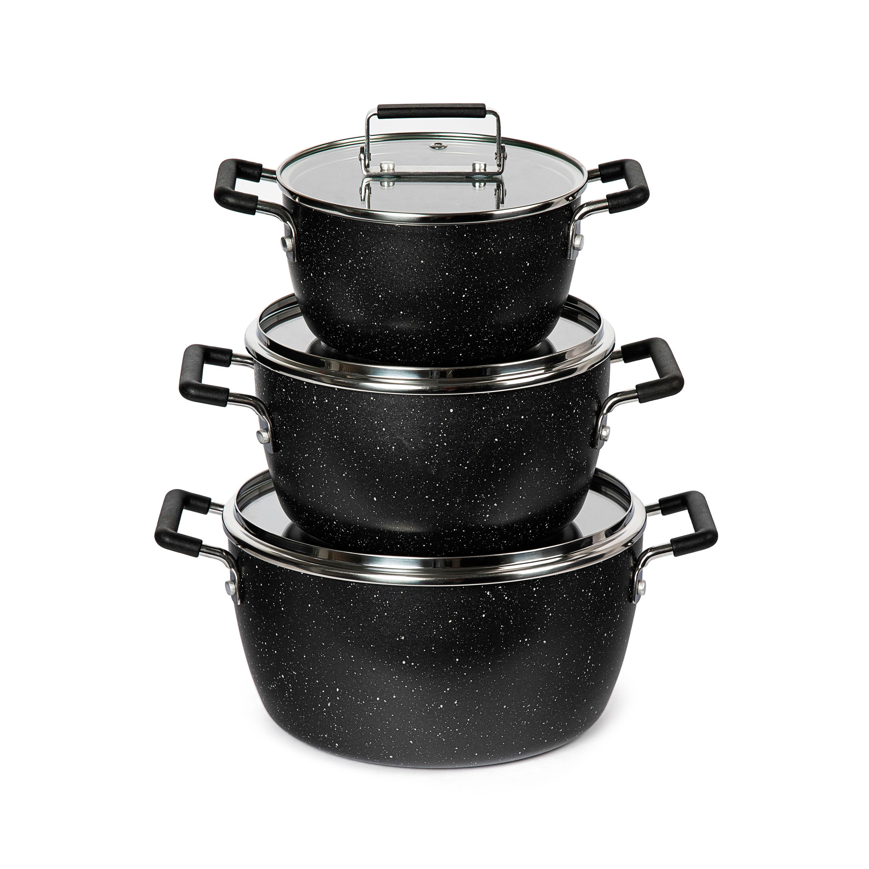 Granitestone Granitestone 6 Piece Stackable Nonstick Nesting Pots with Lids, Dishwasher Safe