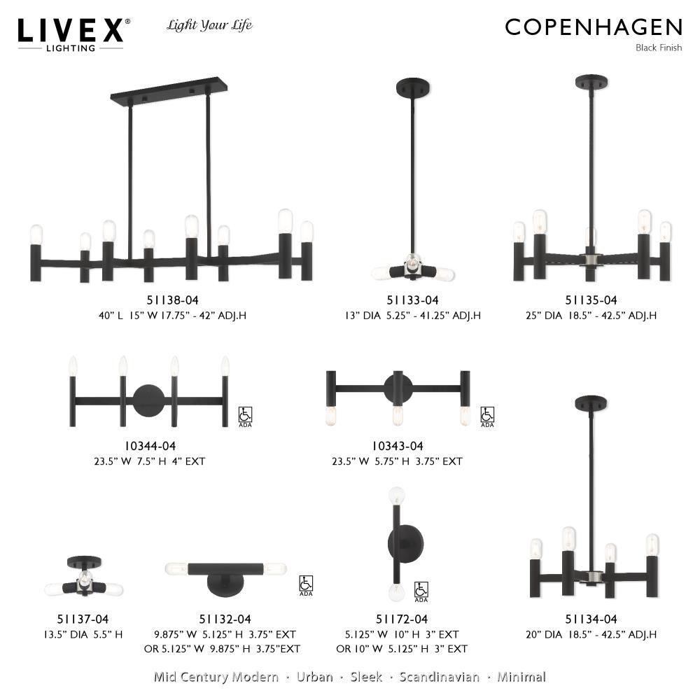 Livex Lighting Copenhagen 4 - Light Vanity in  Black