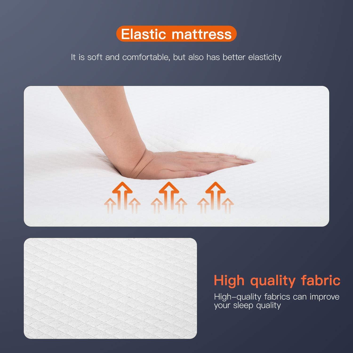 FDW 8 inch Twin Mattress Gel Memory Foam Mattress for Cool Sleep & Pressure Relief/Medium Firm Mattresses CertiPUR-US Certified/Bed-in-a-Box,Twin