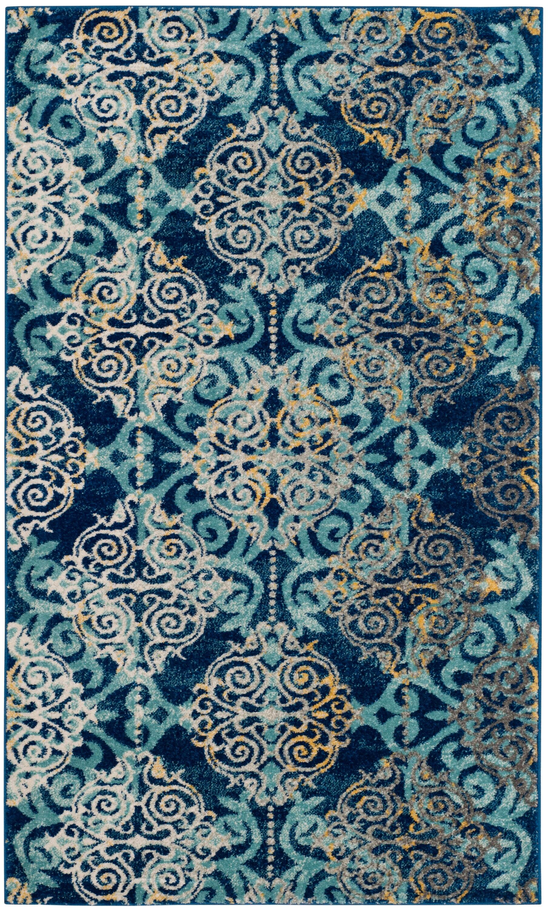 Evoke EVK230 Power Loomed Accent Rug - Royal/Light Blue - 3'x5' - Safavieh.