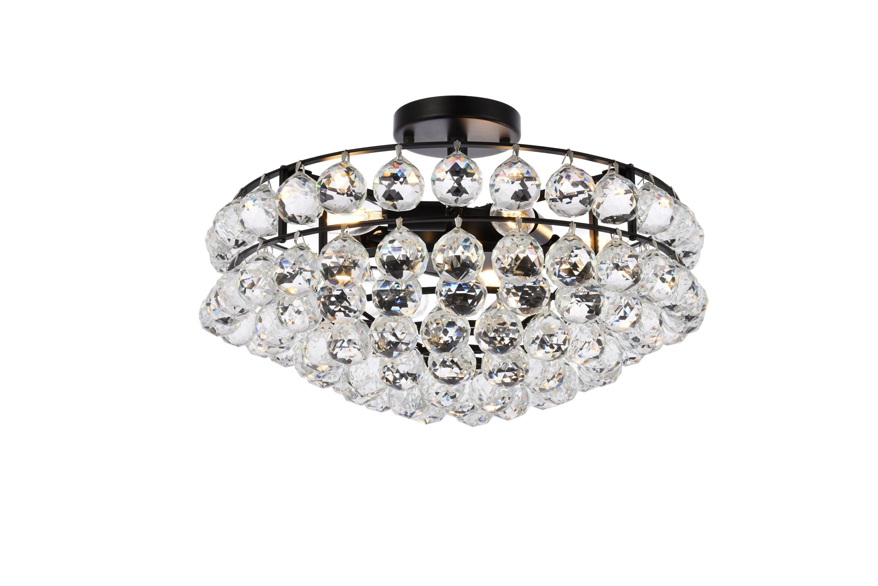 Elegant Lighting Savannah 18 inch flush mount in black
