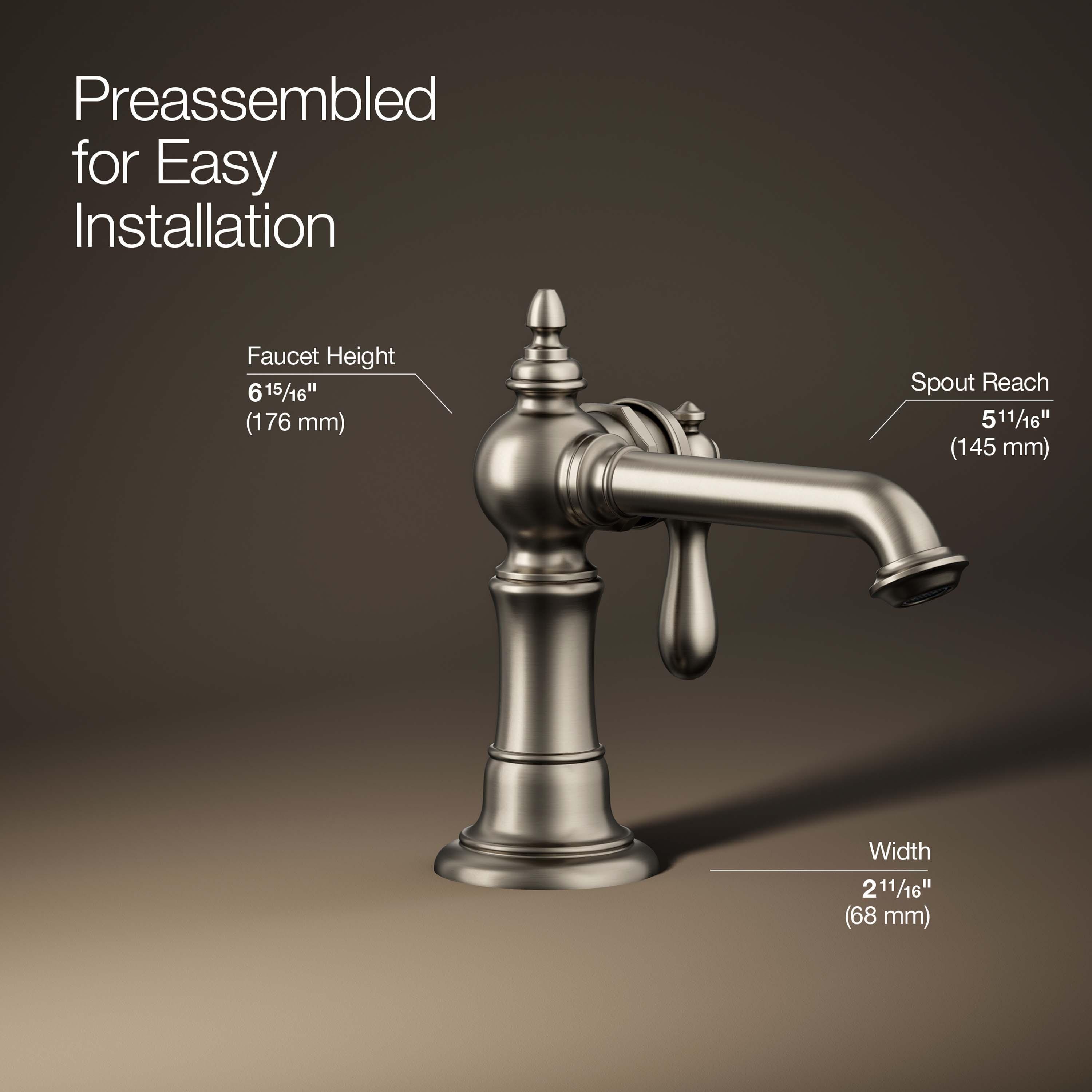 Artifacts® Single Hole Bathroom Faucet with Drain Assembly
