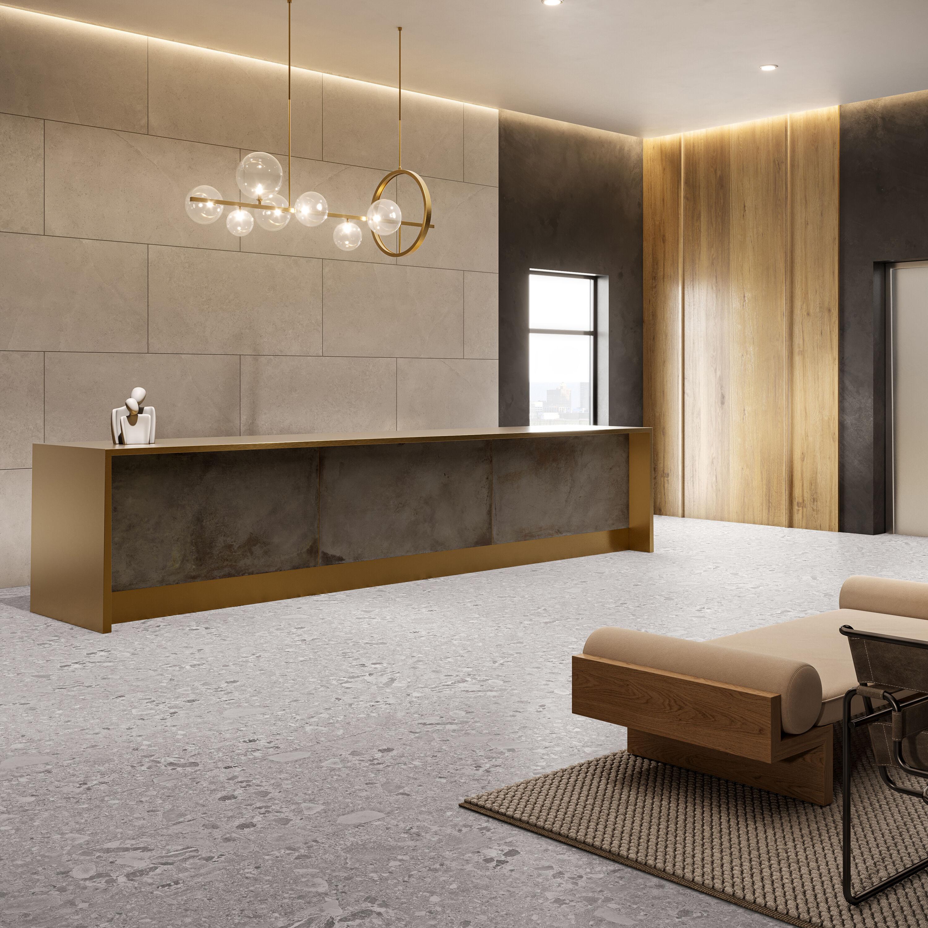 Stonehenge Rizzo LVT 12MIL 12" W x 24" L Terrazzo Look Glue Down Luxury Vinyl Tile